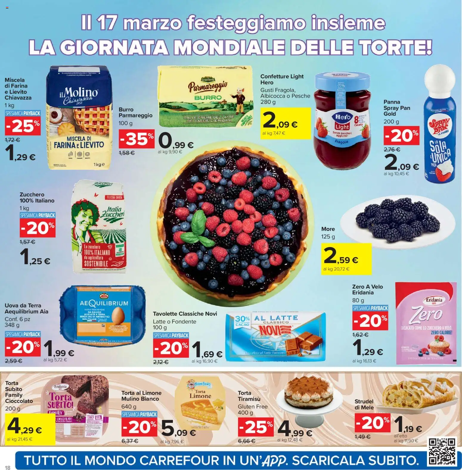 Volantino Carrefour del 13.03.2026 | Pagina: 18 | Prodotti: Uova, Mele, Latte, Torta