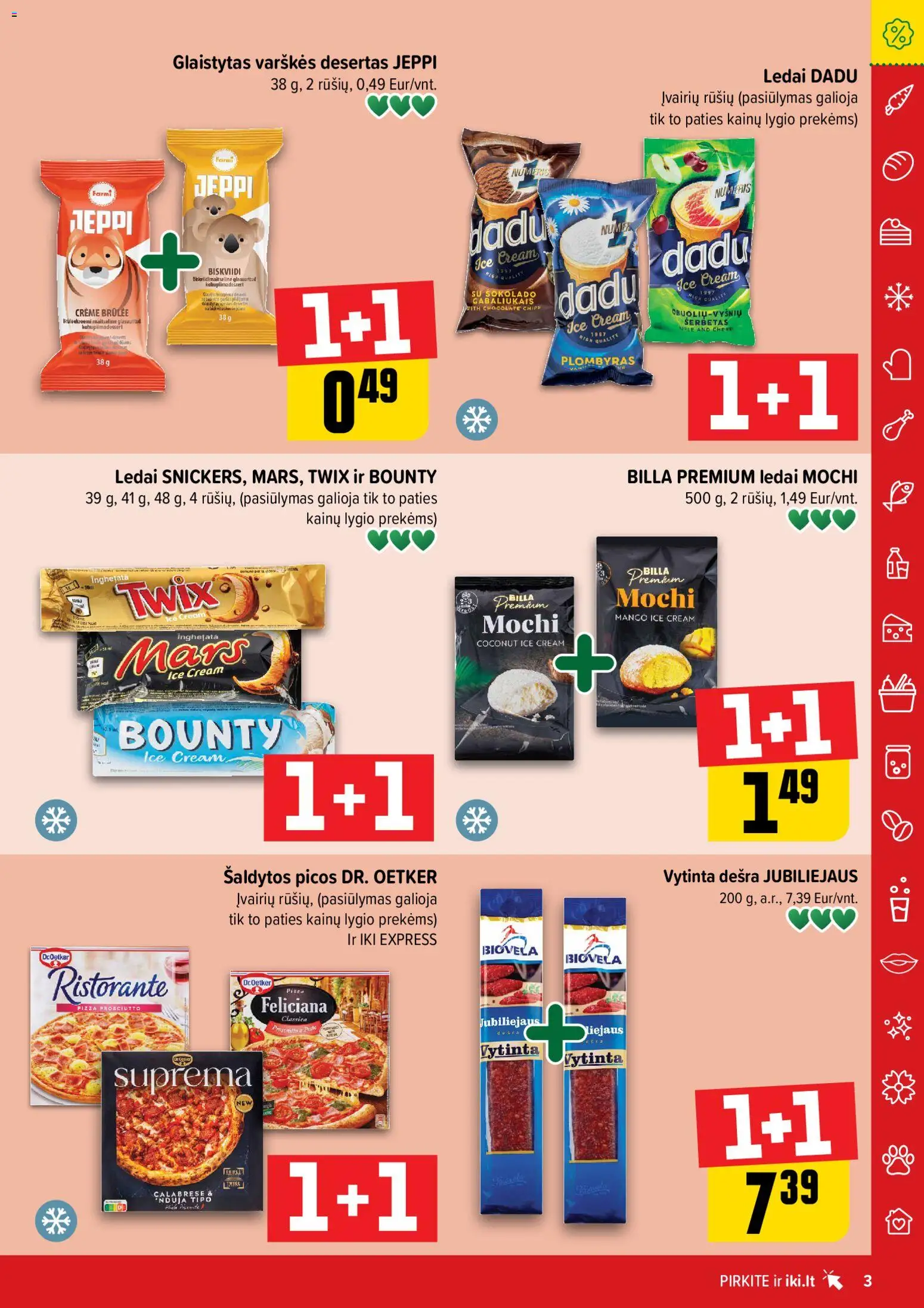 IKI akcijos nuo 10.11.2025 | Puslapis: 3 | Prekių: Ledai, Plombyras, Dešra