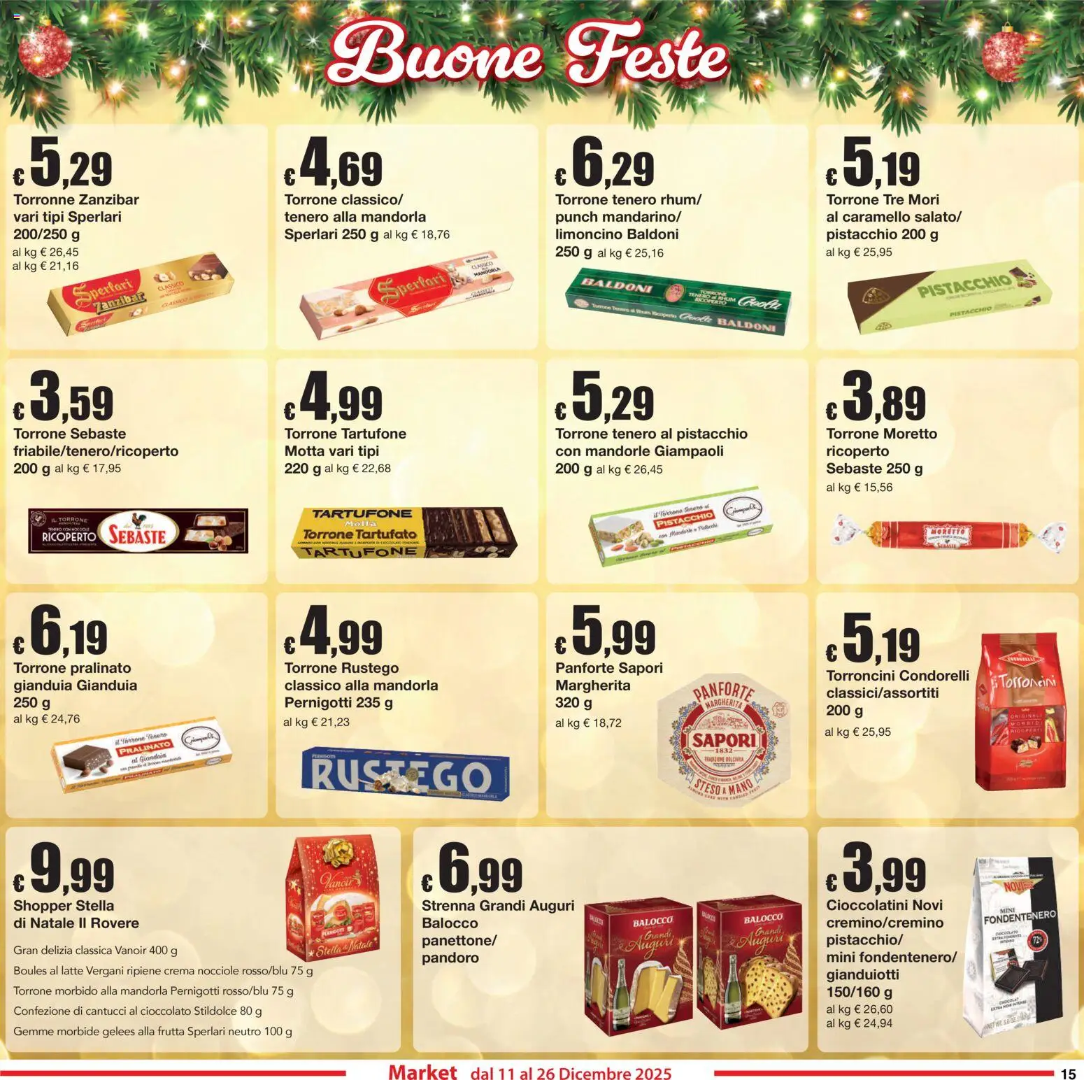 Volantino Sì con Te del 11.12.2025 | Pagina: 15 | Prodotti: Frutta, Mandorle, Nocciole, Cioccolatini