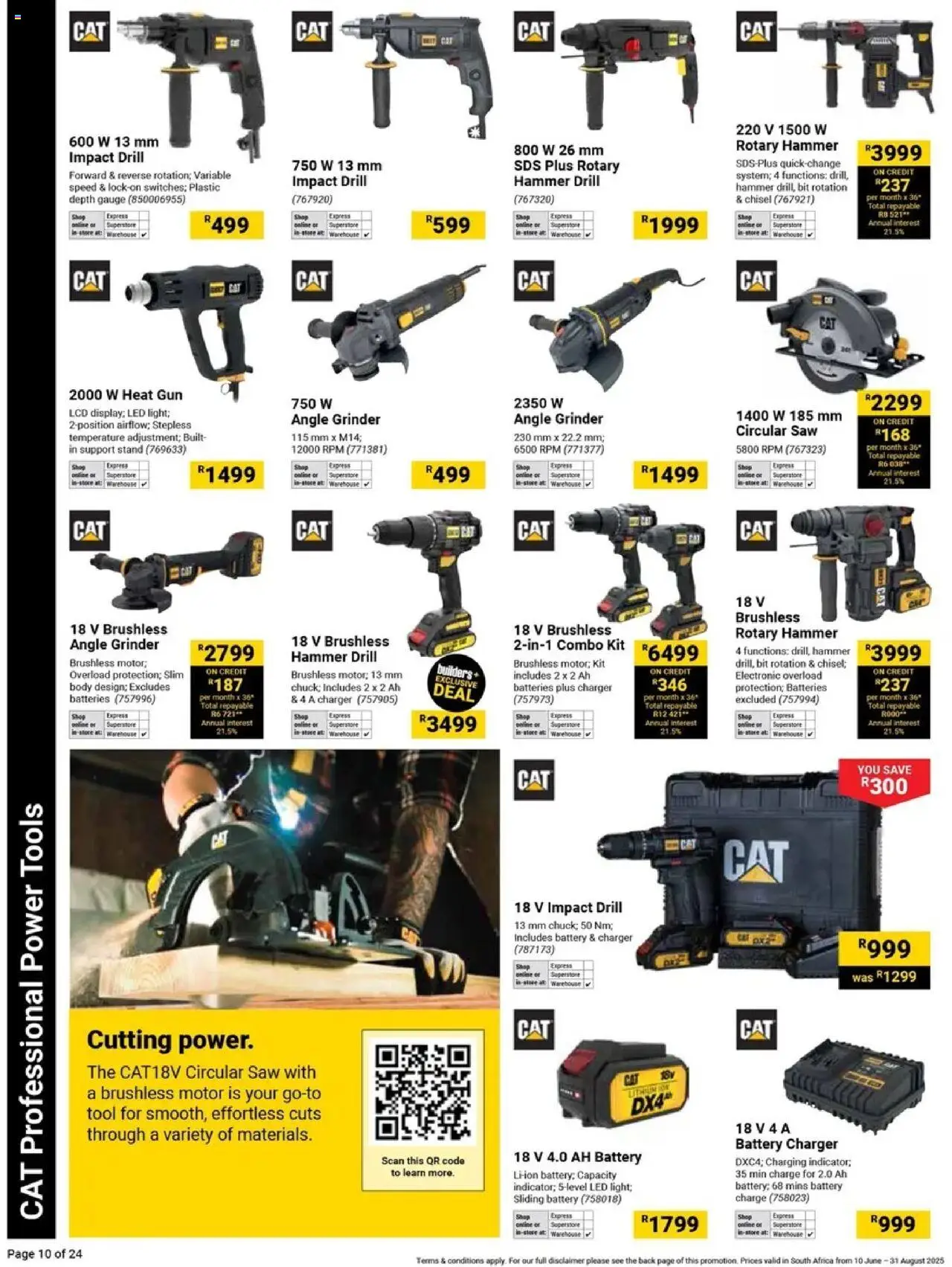 Builders - It's Tools That Can Keep Up Day │ valid from 10.06.2025 | Page: 10 | Products: Grinder, Battery, Charger, Hammer