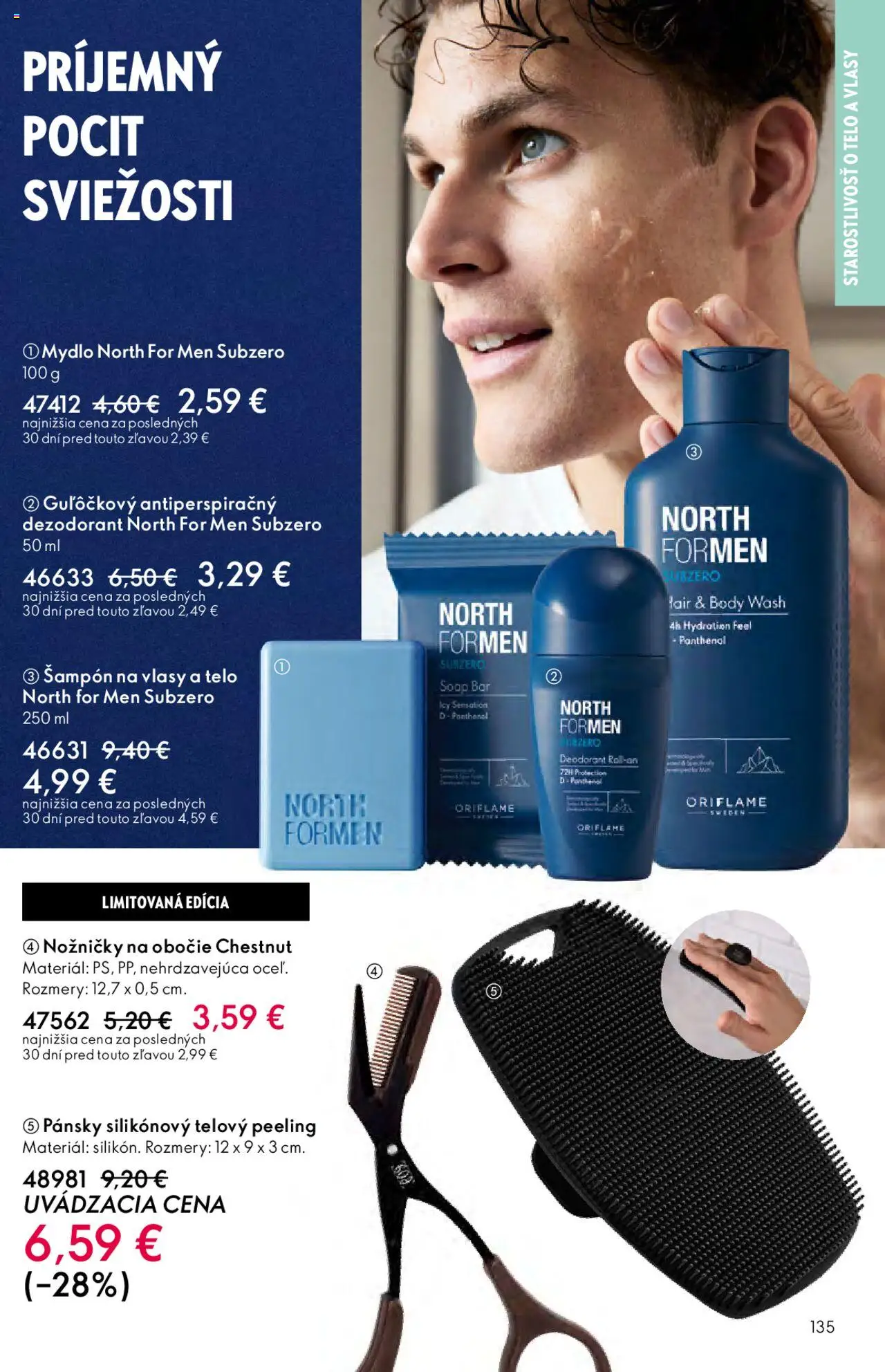 Nové Oriflame akcie – leták je platný od 01.10.2025 | Strana: 135 | Produkty: Šampón, Peeling, Mydlo, Dezodorant