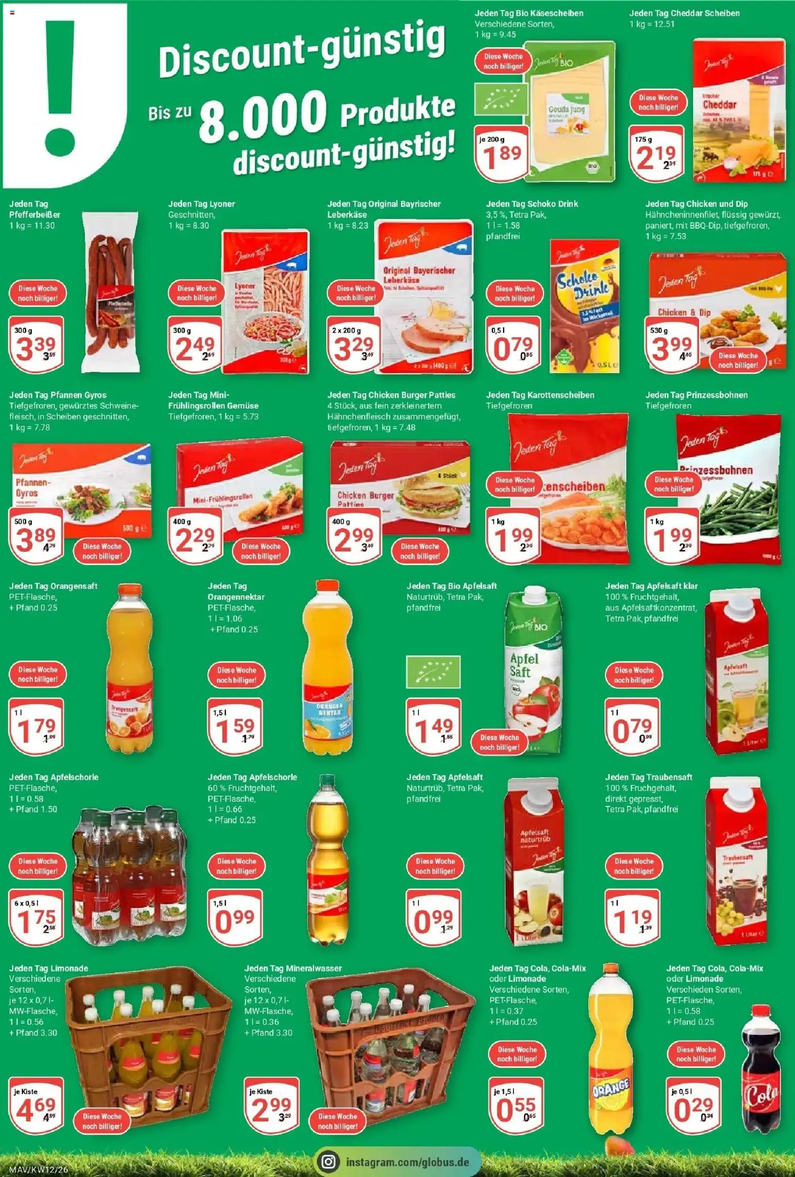 Globus prospekt Mannheim	 – gültig ab 15.03.2026 | Seite: 23 | Produkte: Apfelsaft, Mineralwasser, Gemüse, Leberkase