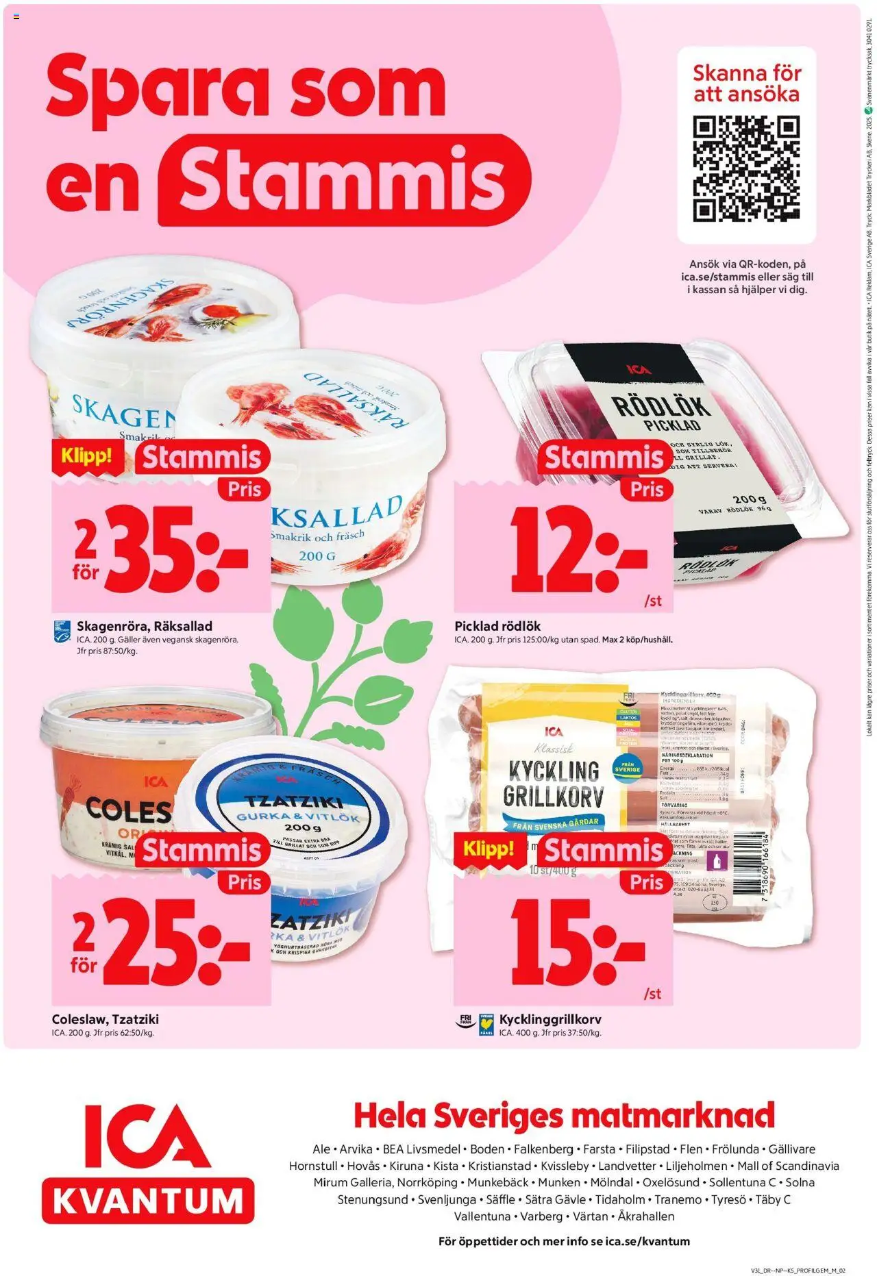 ICA Kvantum reklamblad aktuell från 28.07.2025 | Sida: 8 | Produkter: Såg, Tzatziki, Grillkorv, Vitlök