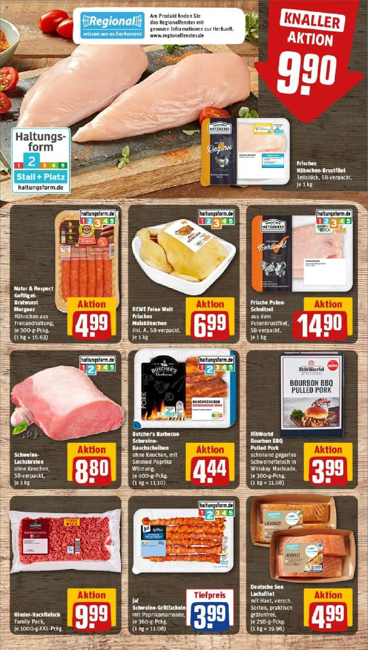 Rewe prospekt Waldkappel	 - gültig ab dem 20.07.2025 | Seite: 8 | Produkte: Hahnchen, Bratwurst, Schweinefleisch, Bourbon