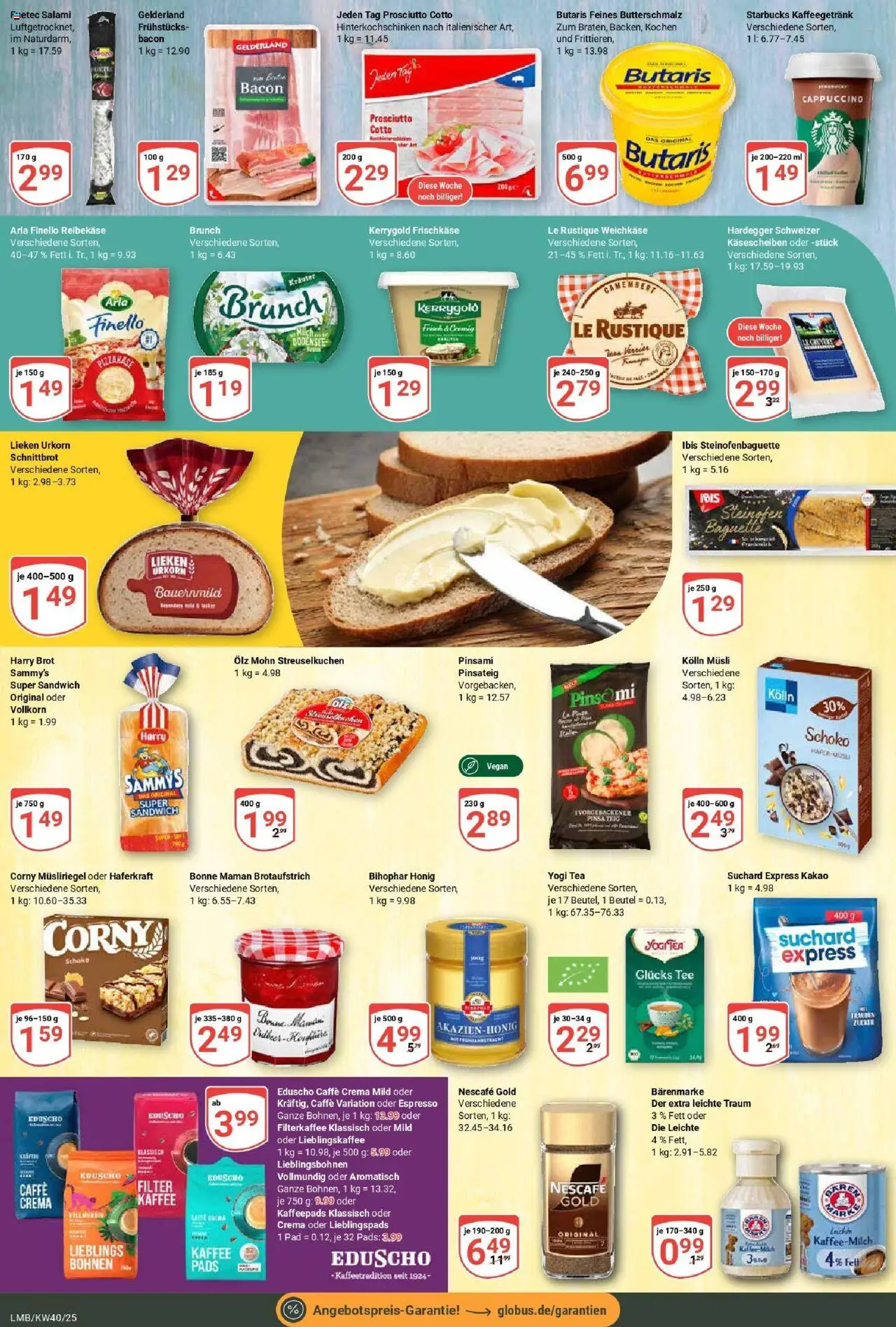 Globus prospekt Limburg	 – gültig ab 28.09.2025 | Seite: 16 | Produkte: Kaffee, Baguette, Zucker, Nescafe gold