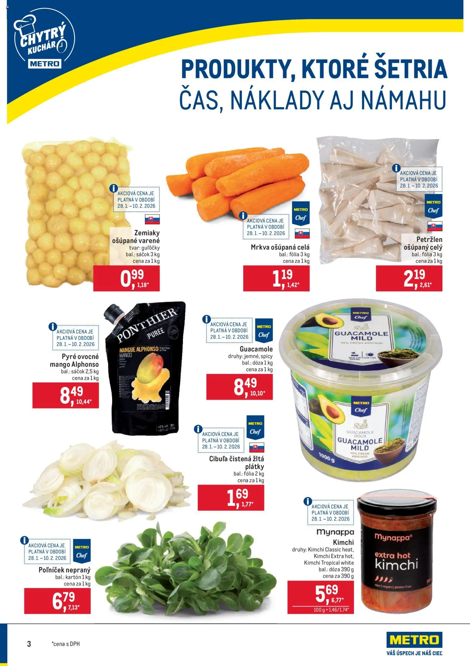 Nové Metro akcie – leták je platný od 28.01.2026 | Strana: 3 | Produkty: Mrkva, Zemiaky, Mango, Petržlen
