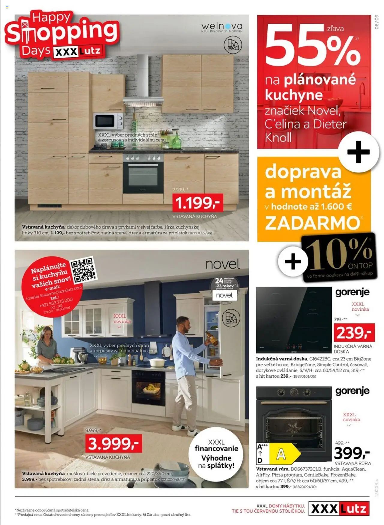 Nové XXXLutz akcie – leták je platný od 17.10.2025 | Strana: 9 | Produkty: Drez, Kuchyňa, Indukčná varná doska, Vstavaná rúra