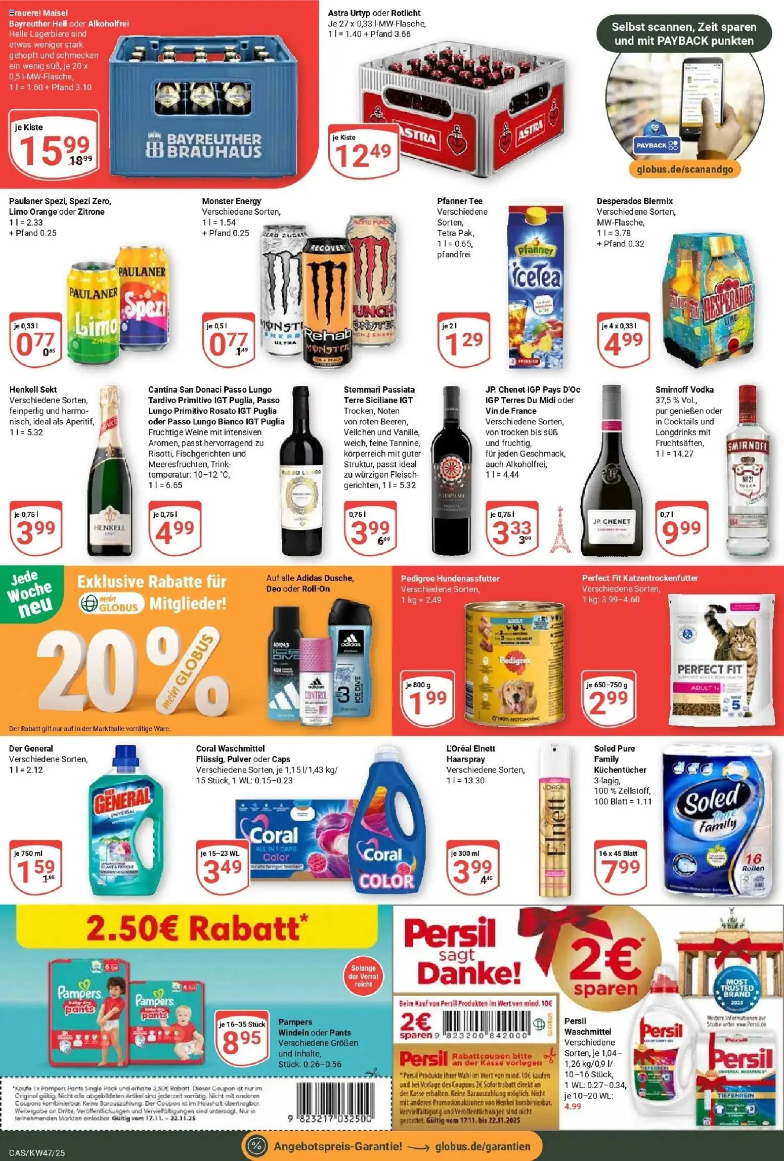Globus prospekt Castrop-Rauxel	 – gültig ab 17.11.2025 | Seite: 3 | Produkte: Coral waschmittel, Monster, Waschmittel, Persil