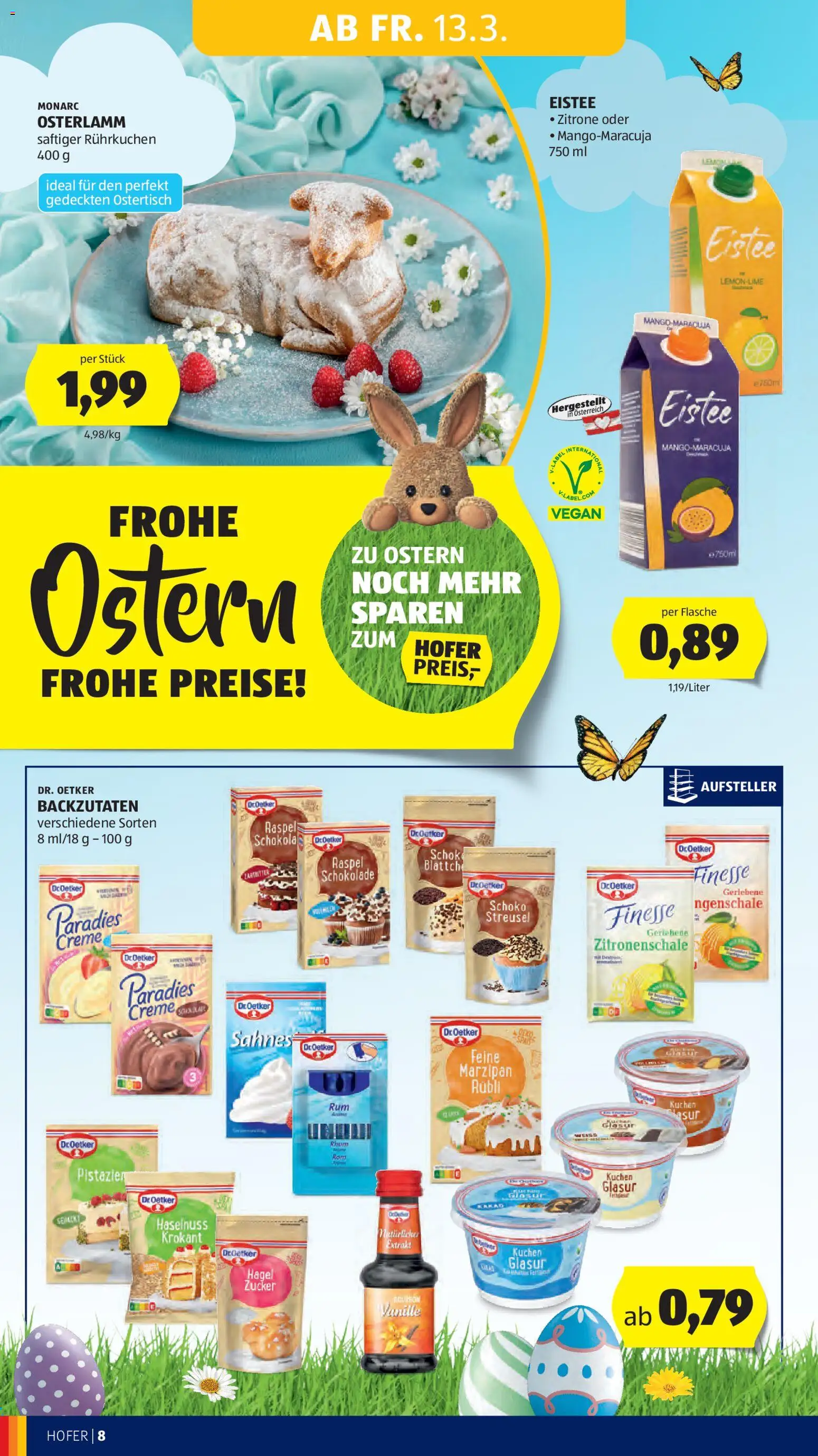 Hofer Flugblatt gültig ab 11.03.2026 | Seite: 10 | Produkte: Zucker, Zitrone, Creme, Schokolade