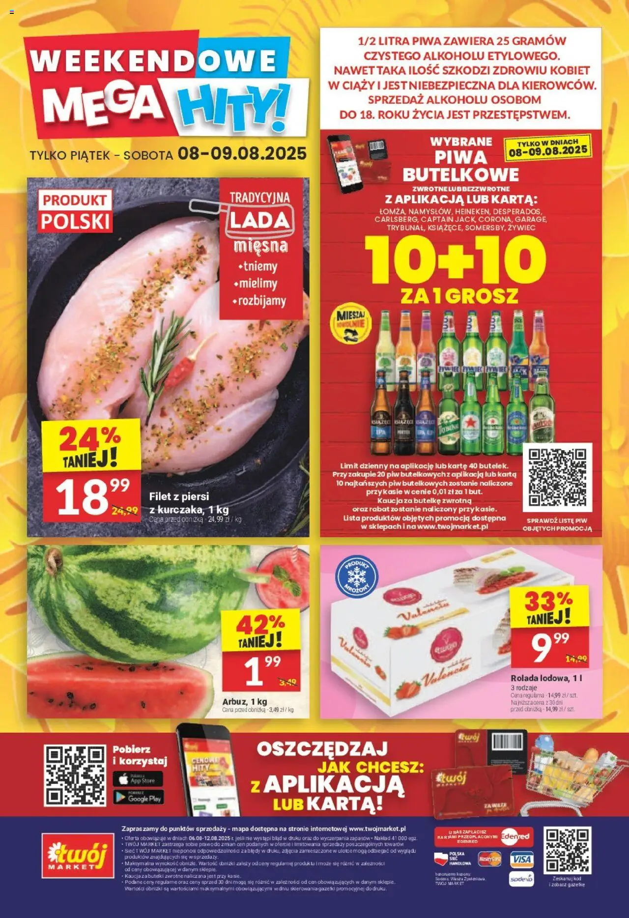 Twój Market Gazetka od 06.08.2025 | Strona: 40 | Produkty: Karta, Piersi, Rolada