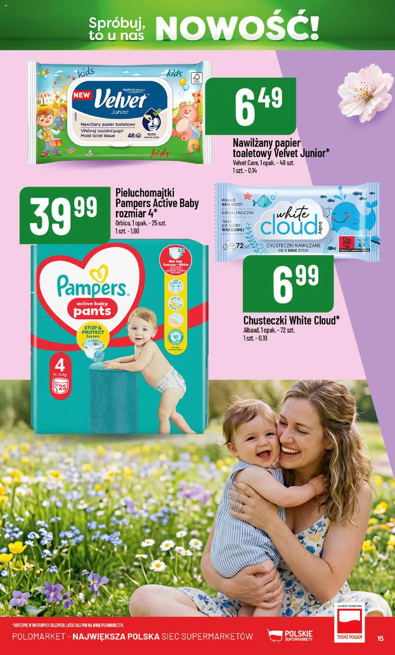 POLOmarket gazetka - Nowości od 13.03.2026 | Strona: 15 | Produkty: Papier toaletowy, Pampers, Pieluchomajtki