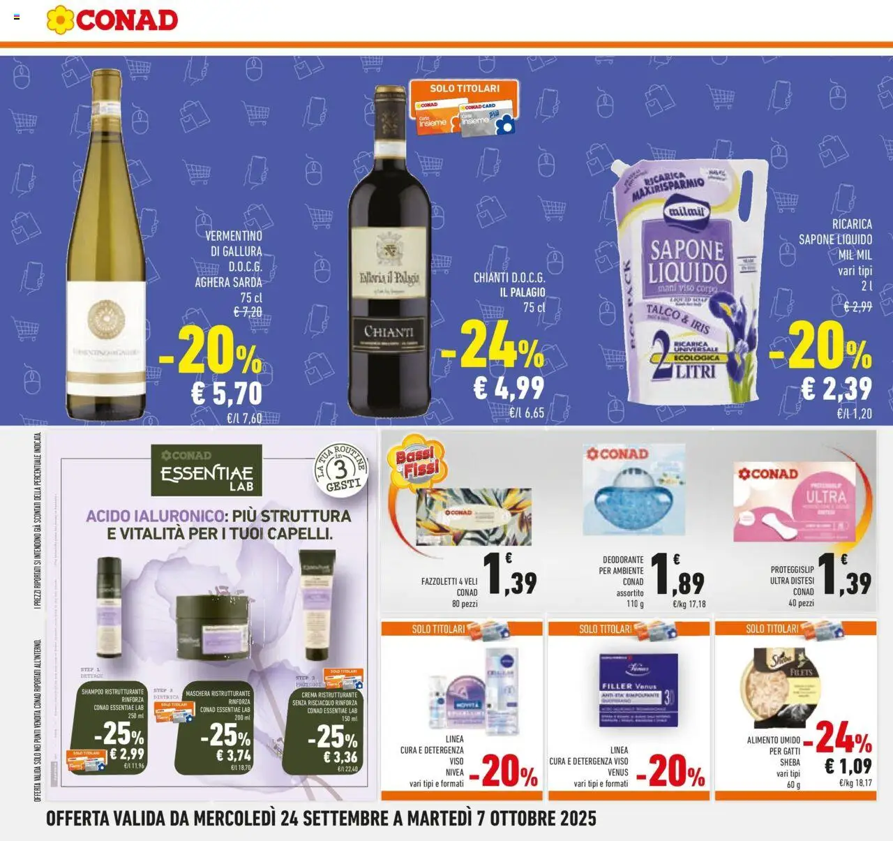 Volantino Conad del 23.09.2025 | Pagina: 36 | Prodotti: Shampoo, Crema, Maschera, Talco