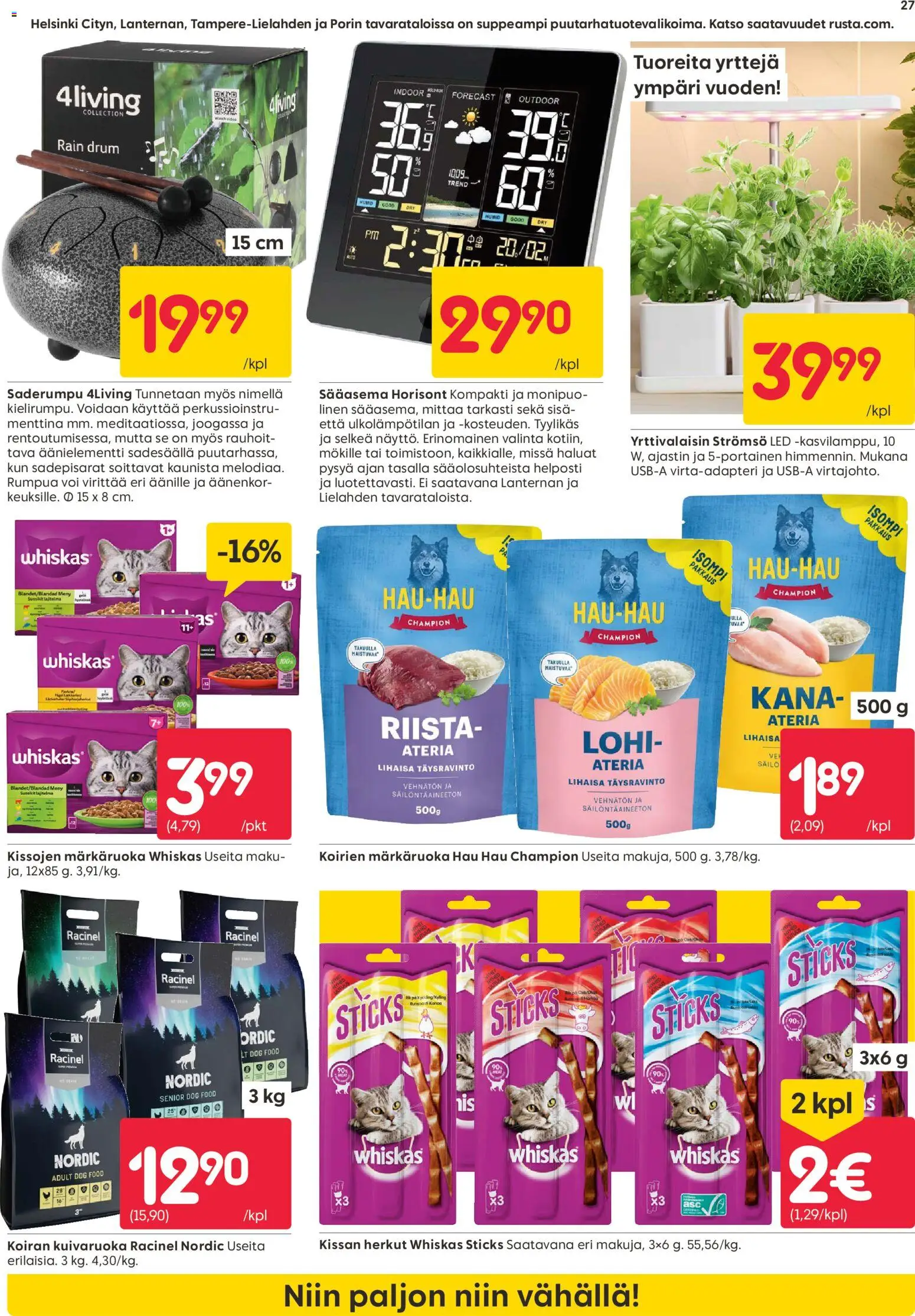 Rusta tarjoukset – voimassa 27.04.2026 alkaen | Sivu: 27 | Tuotteet: Lohi, Kana, Voi, Sääasema
