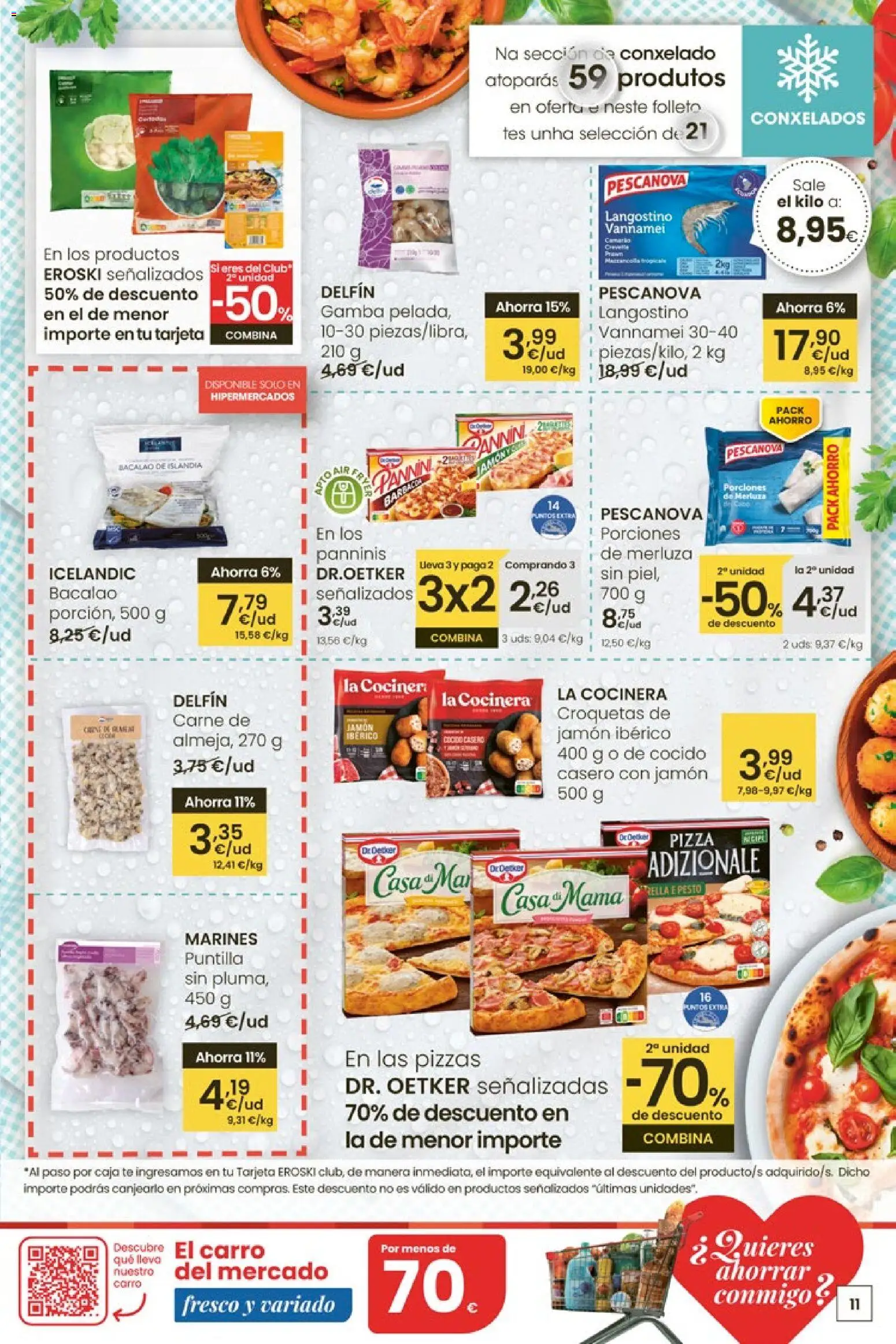 Eroski Quieres ahorrar conmigo │ válido desde el 16.04.2026 | Página: 11 | Productos: Té, Croquetas, Caja, Gamba