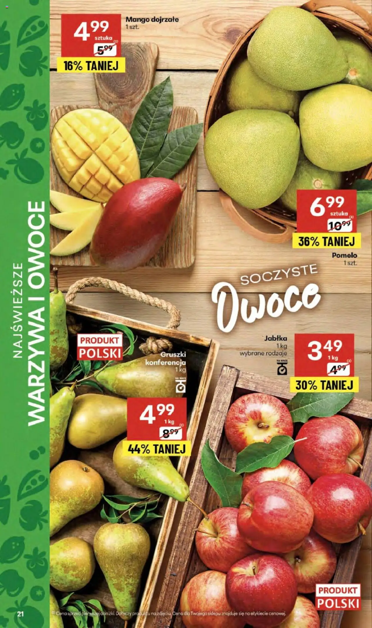 Delikatesy Centrum Gazetka od 02.10.2025 | Strona: 21 | Produkty: Mango, Pomelo, Jabłka, Owoce