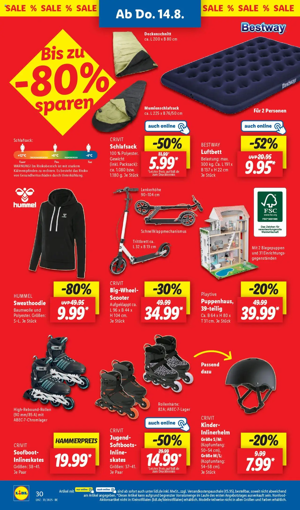 Lidl Prospekt Zossen	 - gültig ab dem 11.08.2025 | Seite: 44 | Produkte: Gewicht, Scooter, Schlafsack