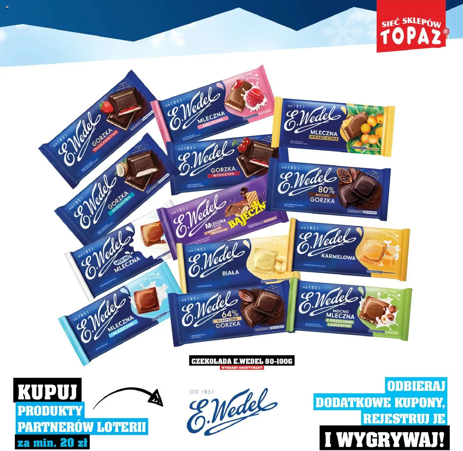 Topaz Gazetka - Katalog Produktów Objętych Loterią od 01.12.2025 | Strona: 49 | Produkty: Czekolada
