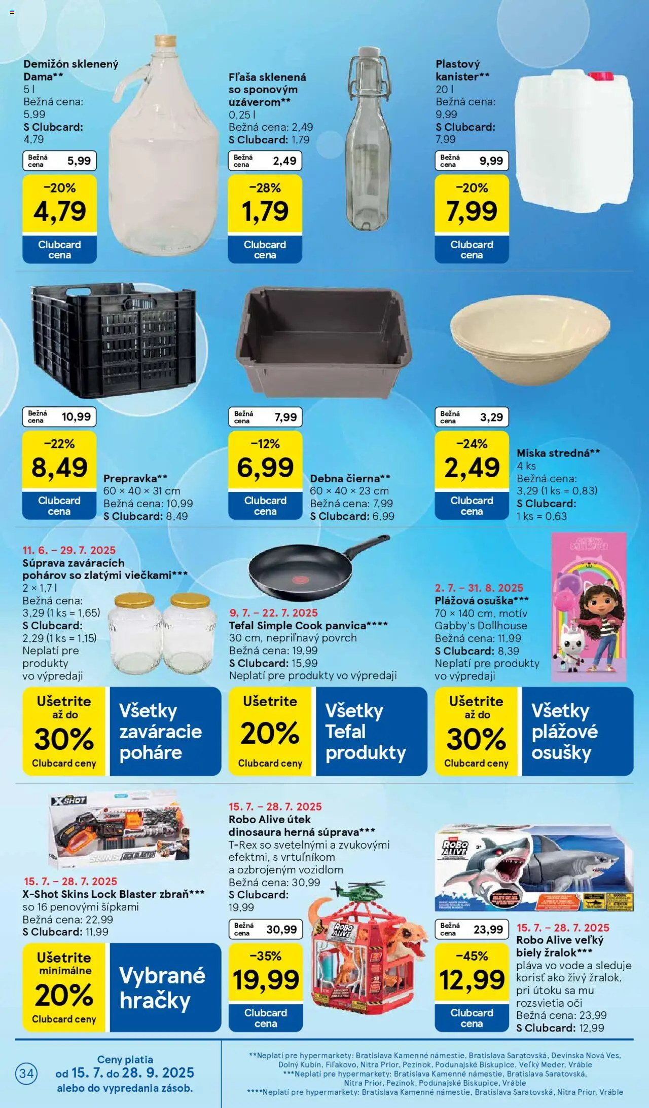 Tesco Hypermarket - leták │ platný od 16.07.2025 | Strana: 34 | Produkty: Panvica, Tefal, Osuška, Hračky