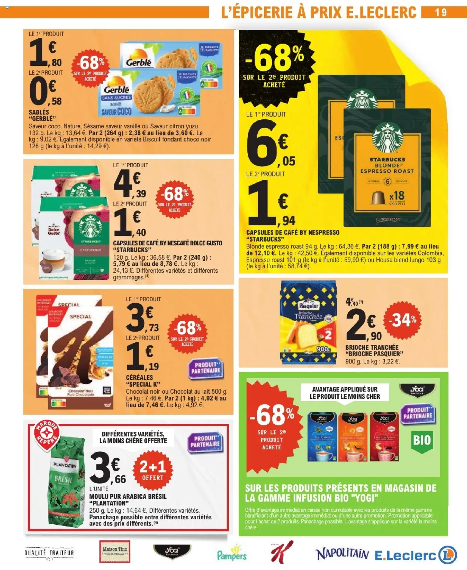 {H1} | Page: 19 | Produits: Pampers, Dolce Gusto, Cookies, Céréales