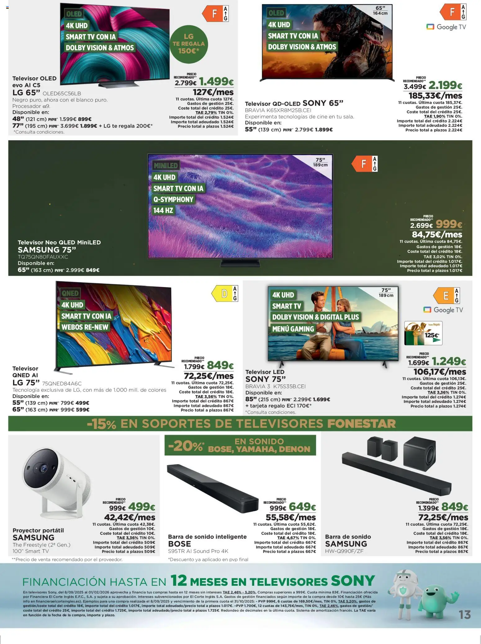 El Corte Inglés ofertas │ válido desde el 29.12.2025 | Página: 13 | Productos: Καλαμάρι, Té, Televisor