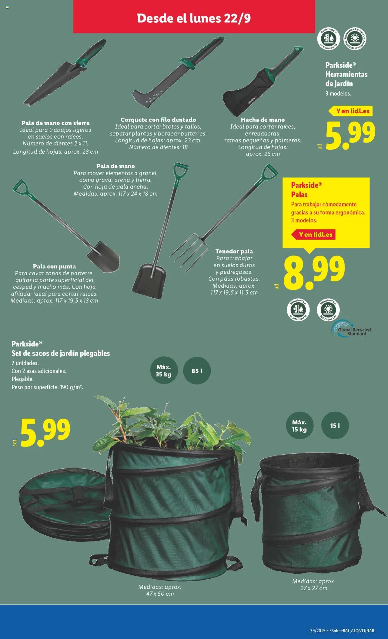 Lidl folleto de bazar │ válido desde el 22.09.2025 | Página: 15 | Productos: Peso