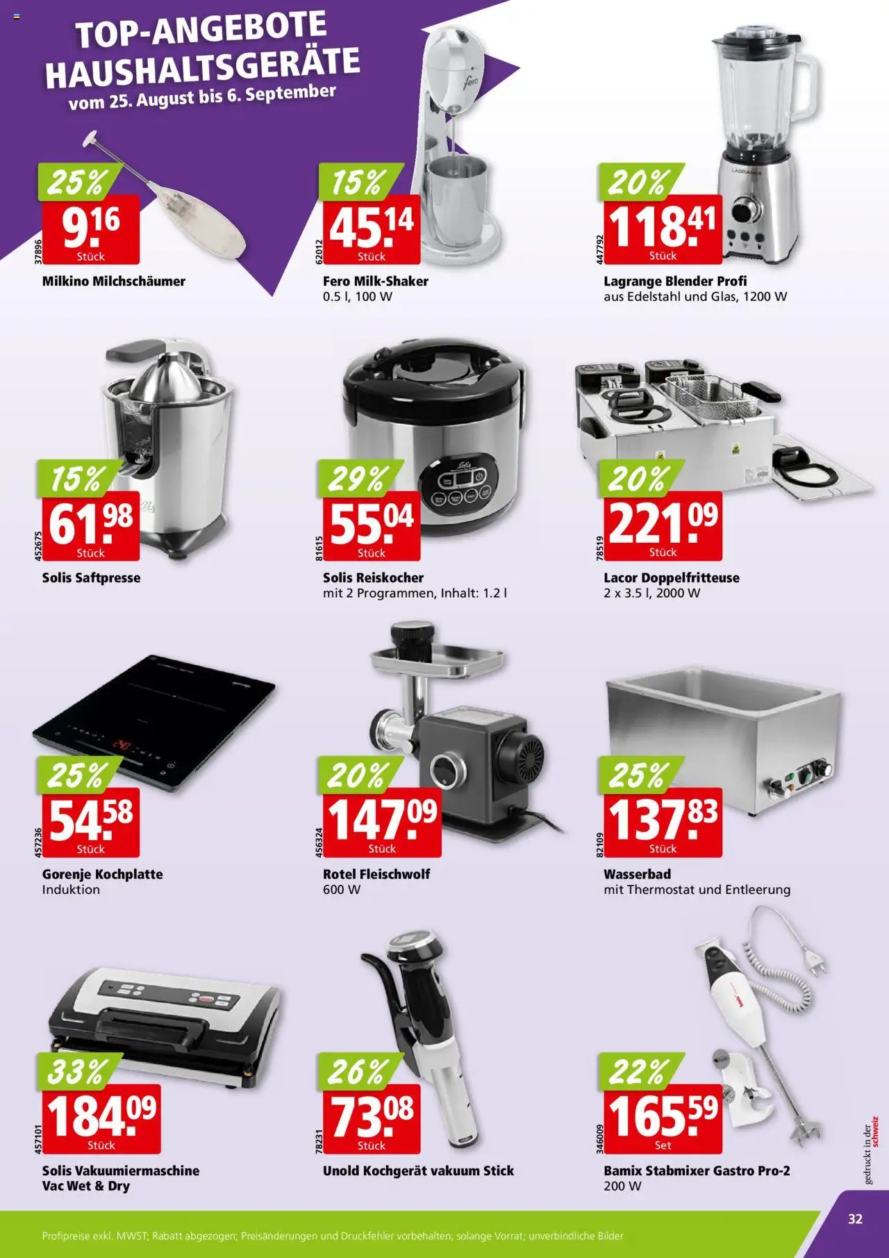 Aligro Aktionen ab 25.08.2025 | Seite: 32 | Produkte: Gorenje, Kochplatte, Stabmixer, Bilder