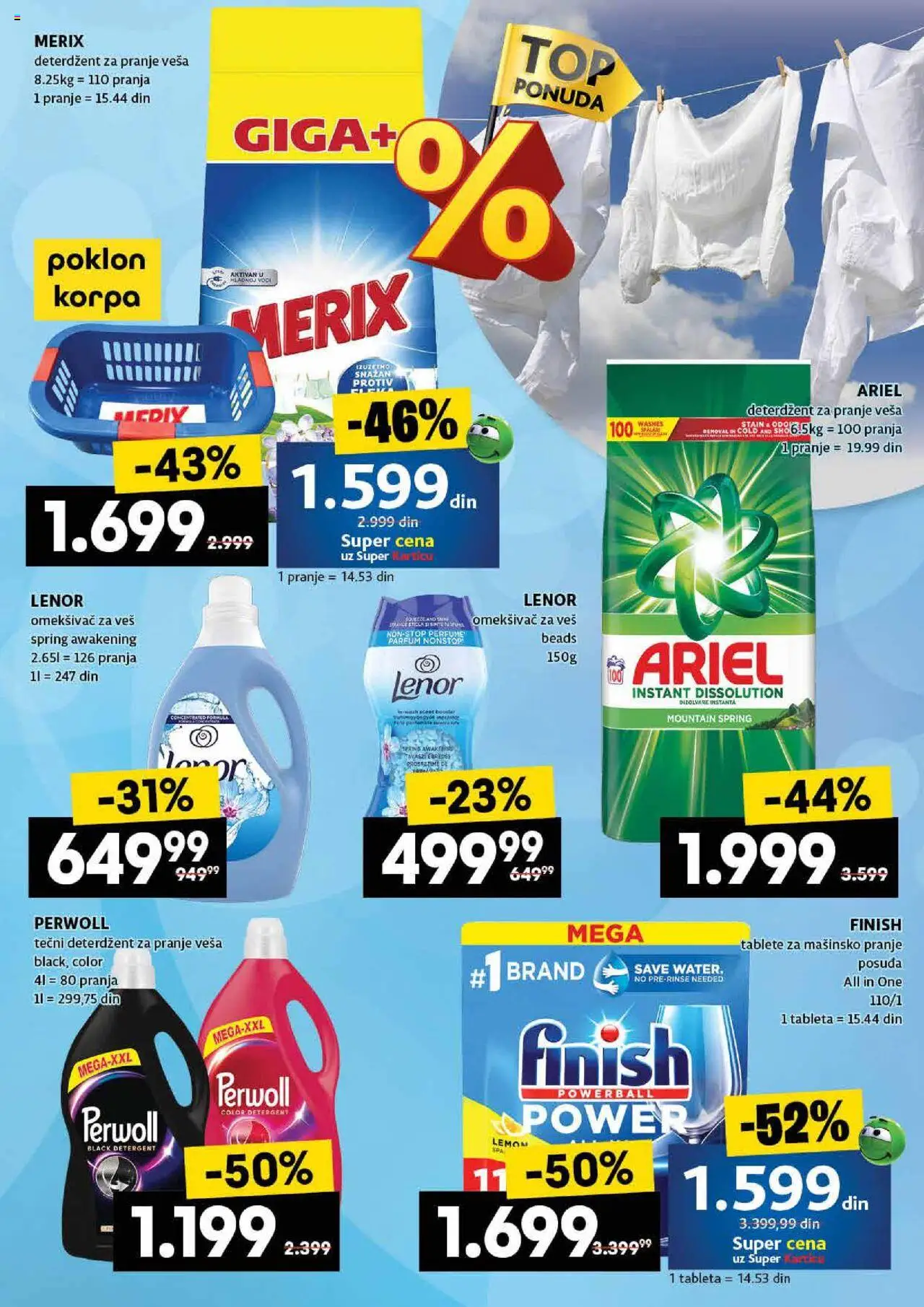 Roda katalog - važi od 07.08.2025 | Strana: 47 | Proizvode: Lenor, Finish, Korpa, Omekšivač za veš