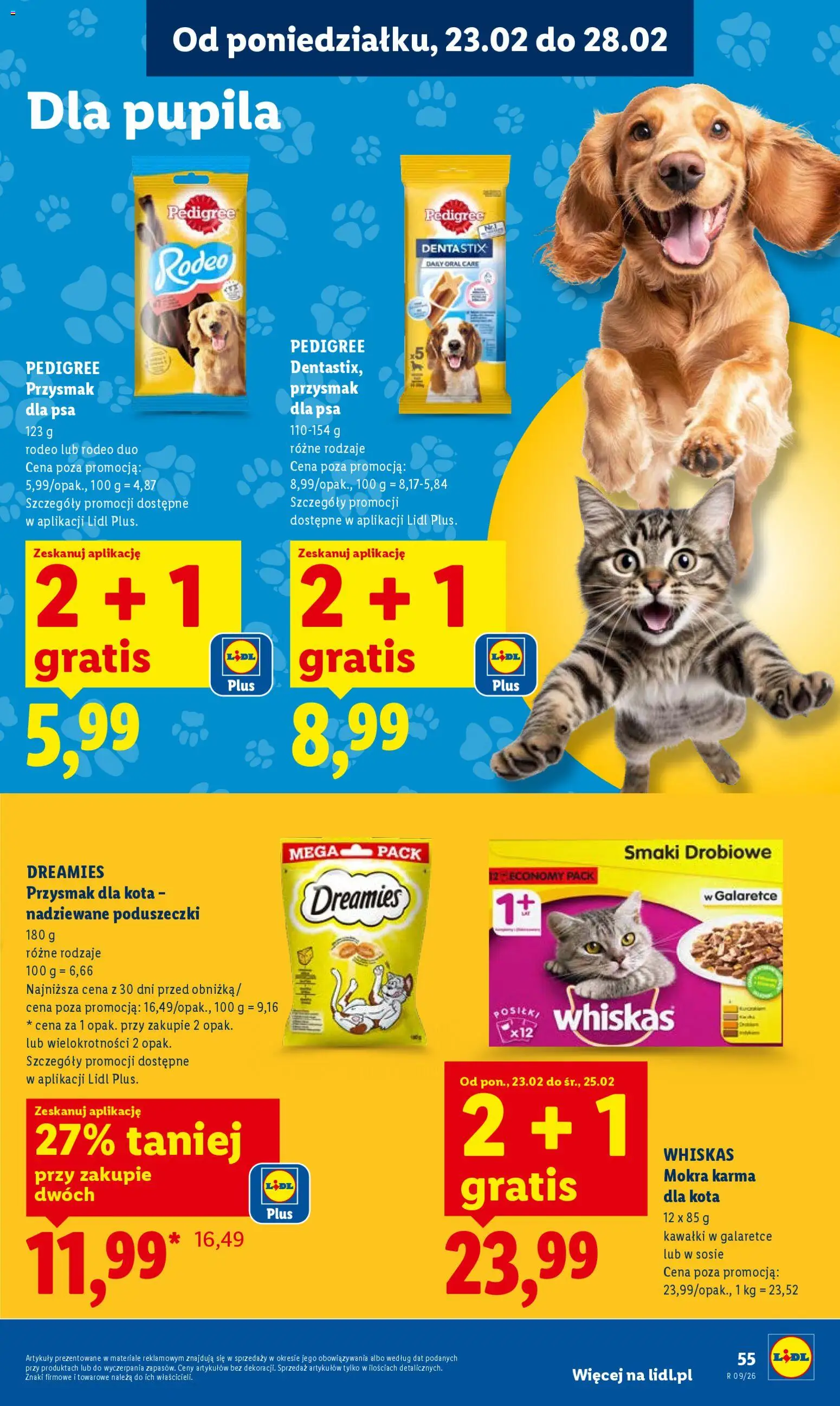 Lidl Polsko leták od 23.02.2026 | Strana: 55 | Produkty: Whiskas, Pedigree