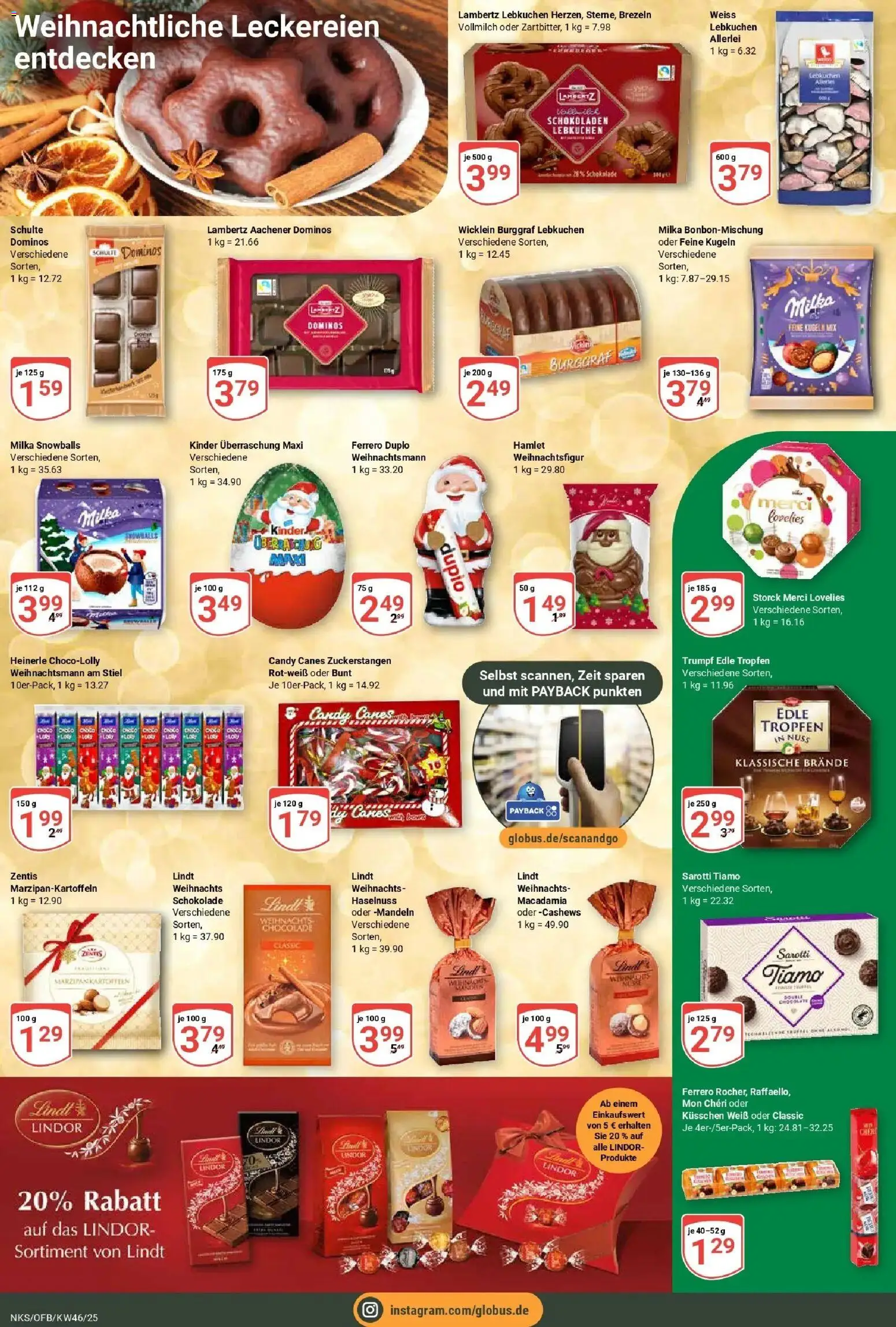 Globus prospekt Neunkirchen	 – gültig ab 10.11.2025 | Seite: 19 | Produkte: Schokolade, Mandeln, Milka, Mon cheri