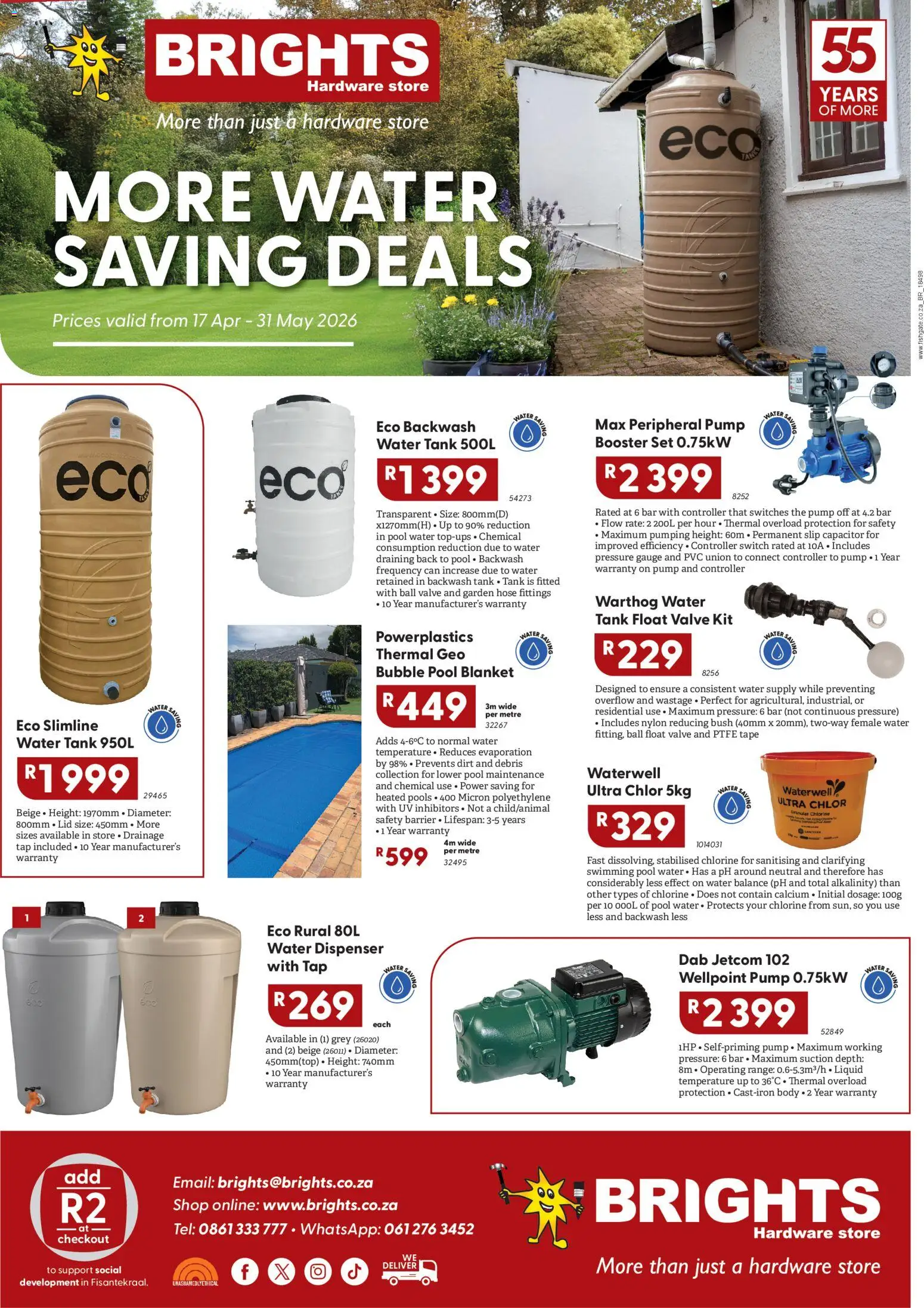 New Brights Hardware catalogue – valid from 17.04.2026 | Page: 1 | Products: Blanket, Garden hose, Valve, Water