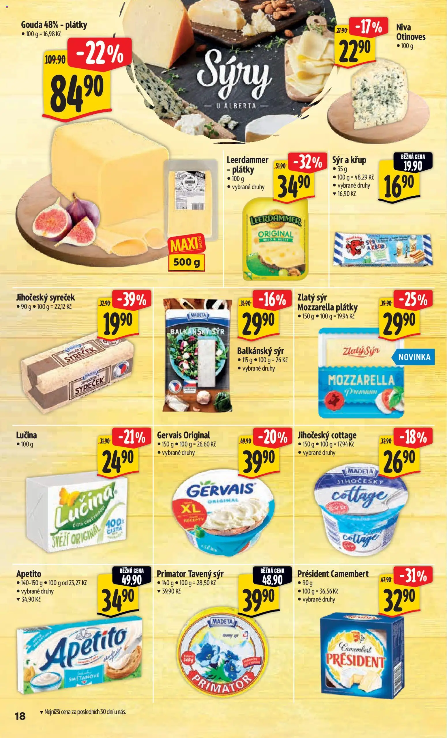 Albert leták - Hypermarket od 01.04.2026 | Strana: 26 | Produkty: Gouda, Mozzarella, Niva, Camembert