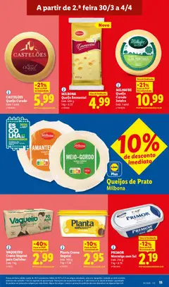 Pré-visualização PRIMOR Manteiga com Sal, Manteiga com sal. Emb. 250 g válido de 30.03.2026 | Página: 15 | Produtos: Sal, Manteiga, Queijo, Creme