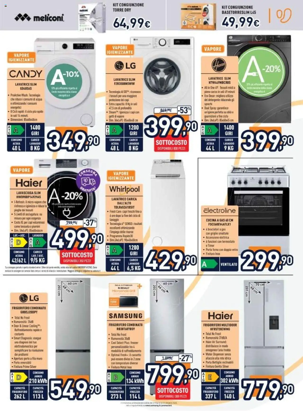 Volantino Unieuro del 03.10.2025 | Pagina: 25 | Prodotti: Lavasciuga, Frigorifero, Frigorifero combinato, Samsung
