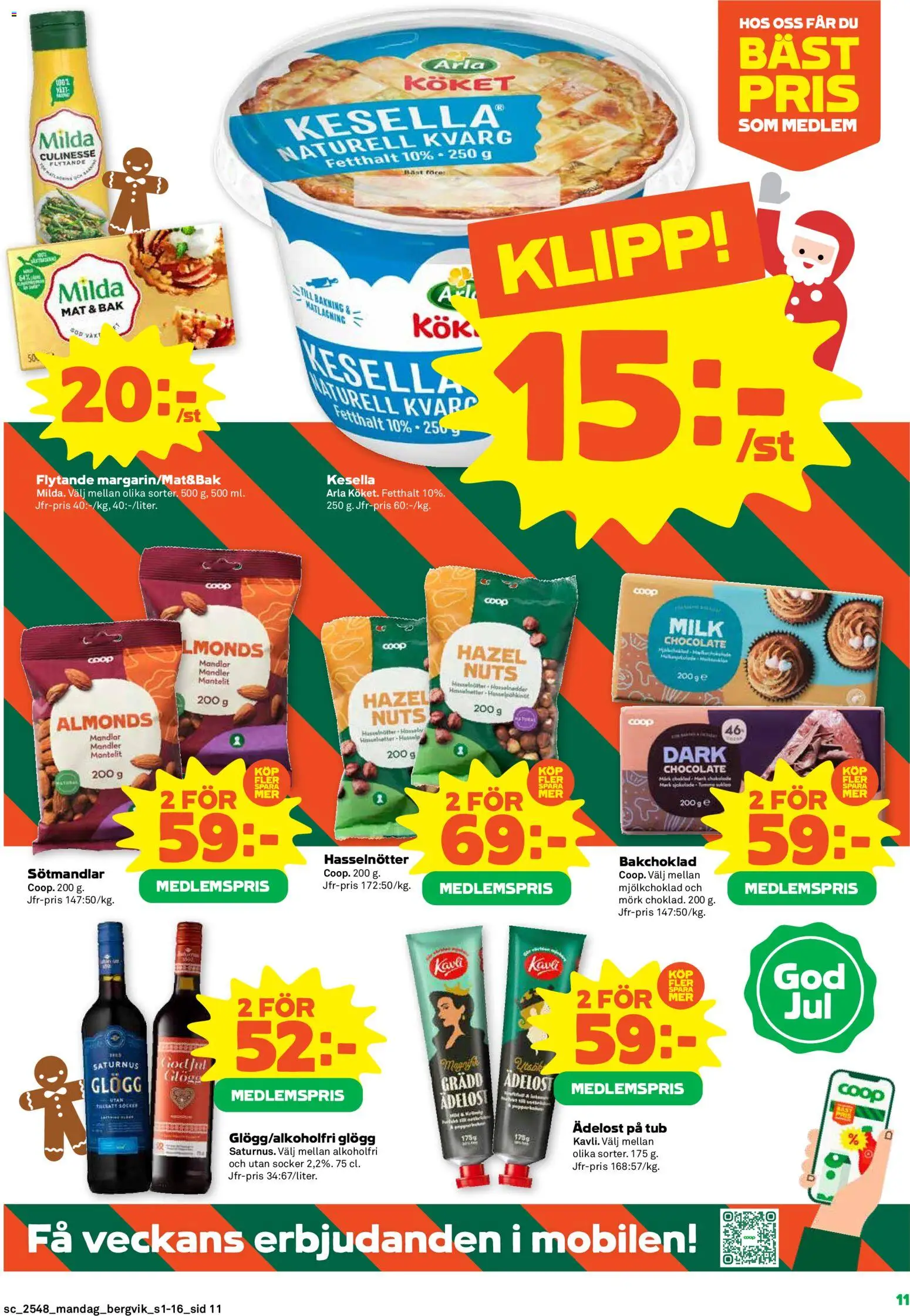 Stora Coop reklamblad aktuell från 24.11.2025 | Sida: 11 | Produkter: Kvarg