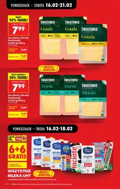 Pogląd oferty "Mleko Łowicz, Mleko UHT 3,2%" - ważna od 16.02.2026 | Strona: 6 | Produkty: Karta, Mleko wypasione, Bez laktozy, Ser