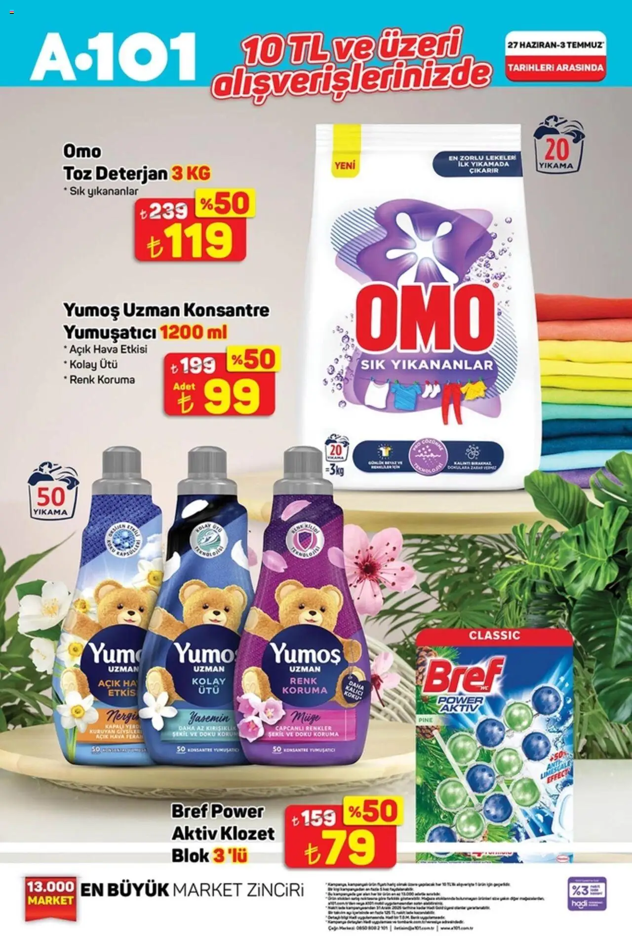 A101 Katalog - 27.06.2025 tarihinden itibaren geçerlidir | Sayfa: 2 | Ürünler: Yumuşatıcı, Deterjan, Yasemin, Ütü