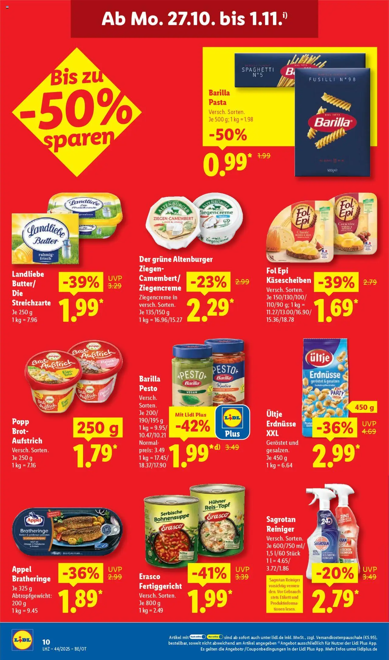 Lidl Prospekt Zossen – gültig ab 27.10.2025 | Seite: 24 | Produkte: Butter, Barilla, Barilla pesto, Pasta