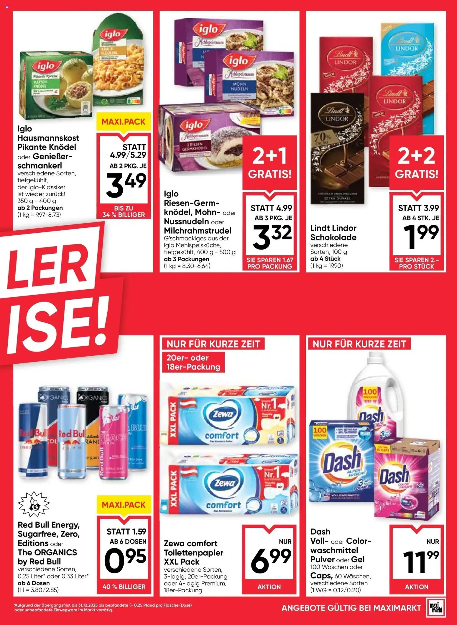 Maximarkt Anif gültig ab 23.10.2025 | Seite: 5 | Produkte: Schokolade, Nudeln, Waschmittel