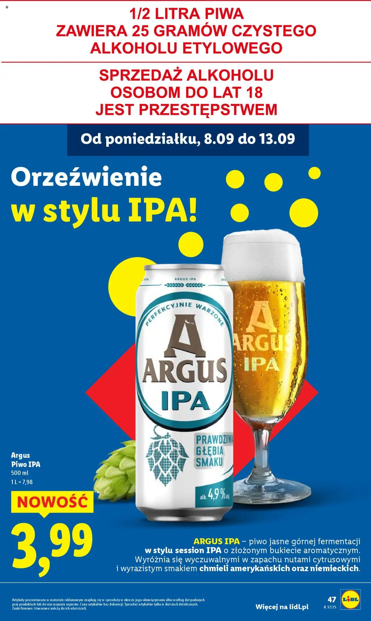 Lidl Gazetka od 08.09.2025 | Strona: 51 | Produkty: Piwo