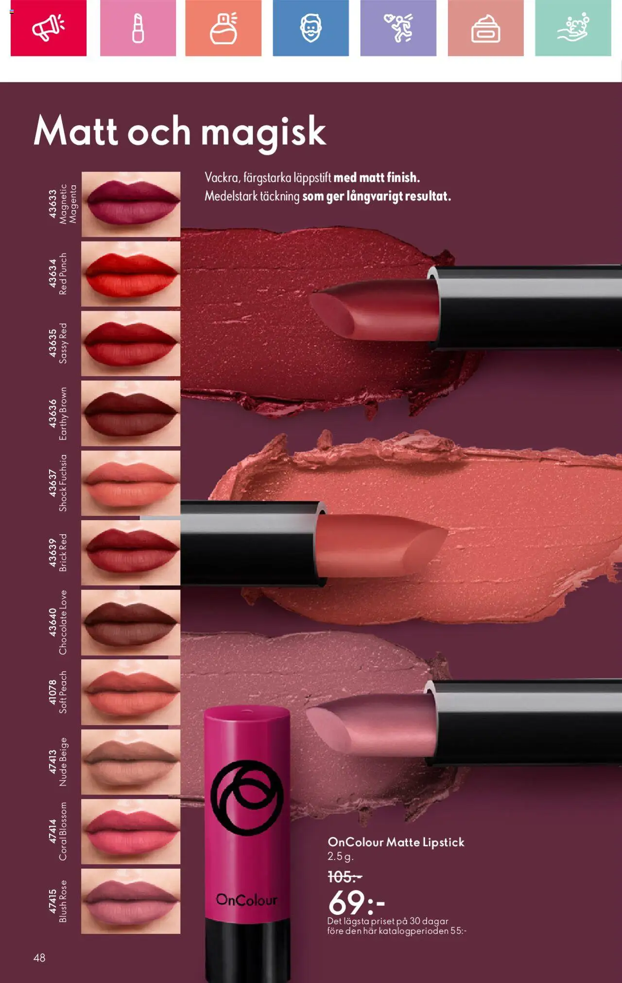 Oriflame reklamblad aktuell från 01.06.2025 | Sida: 48 | Produkter: Läppstift
