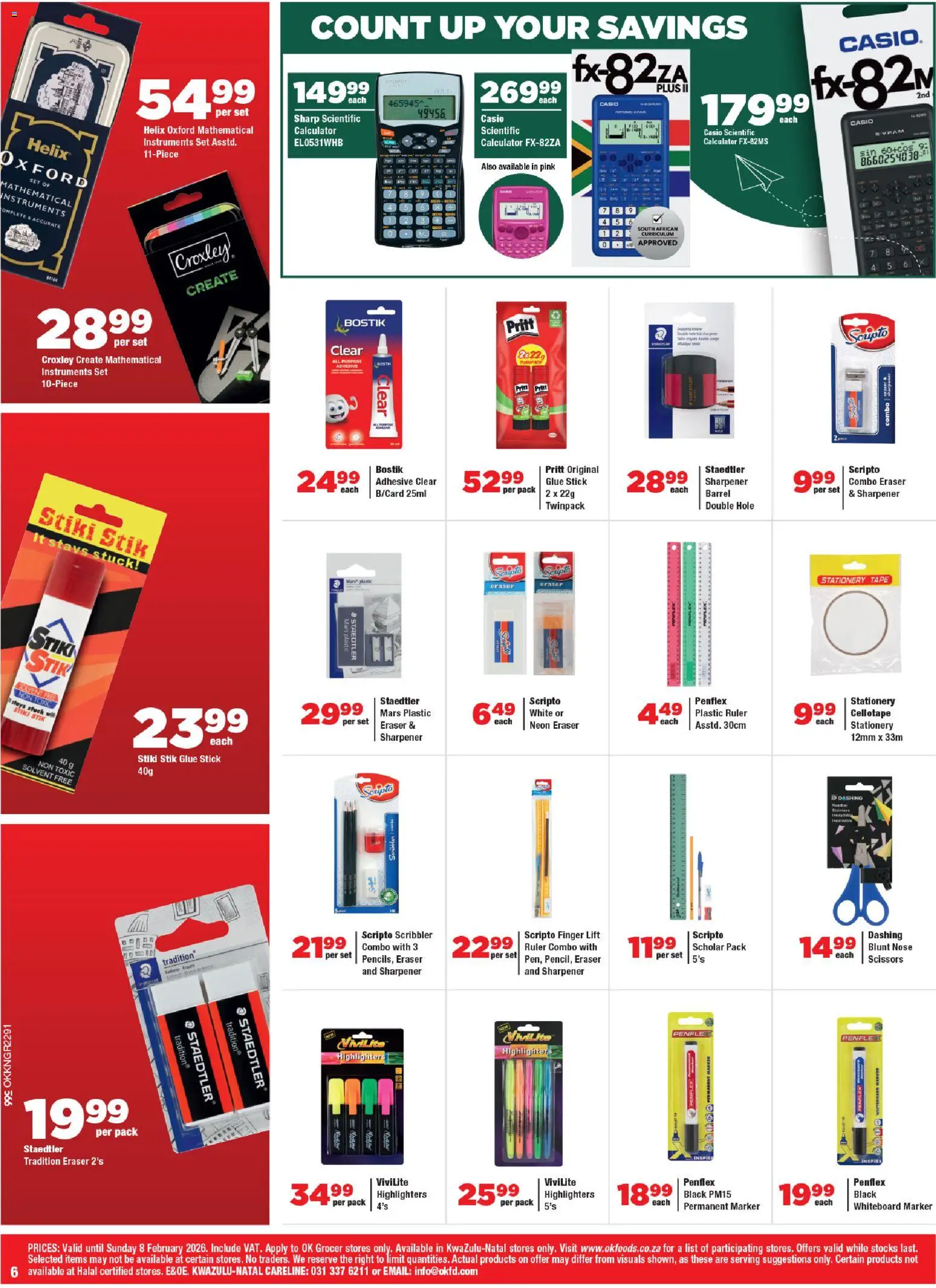 New OK Foods catalogue – valid from 21.01.2026 | Page: 6 | Products: Calculator, Adhesive, Tape