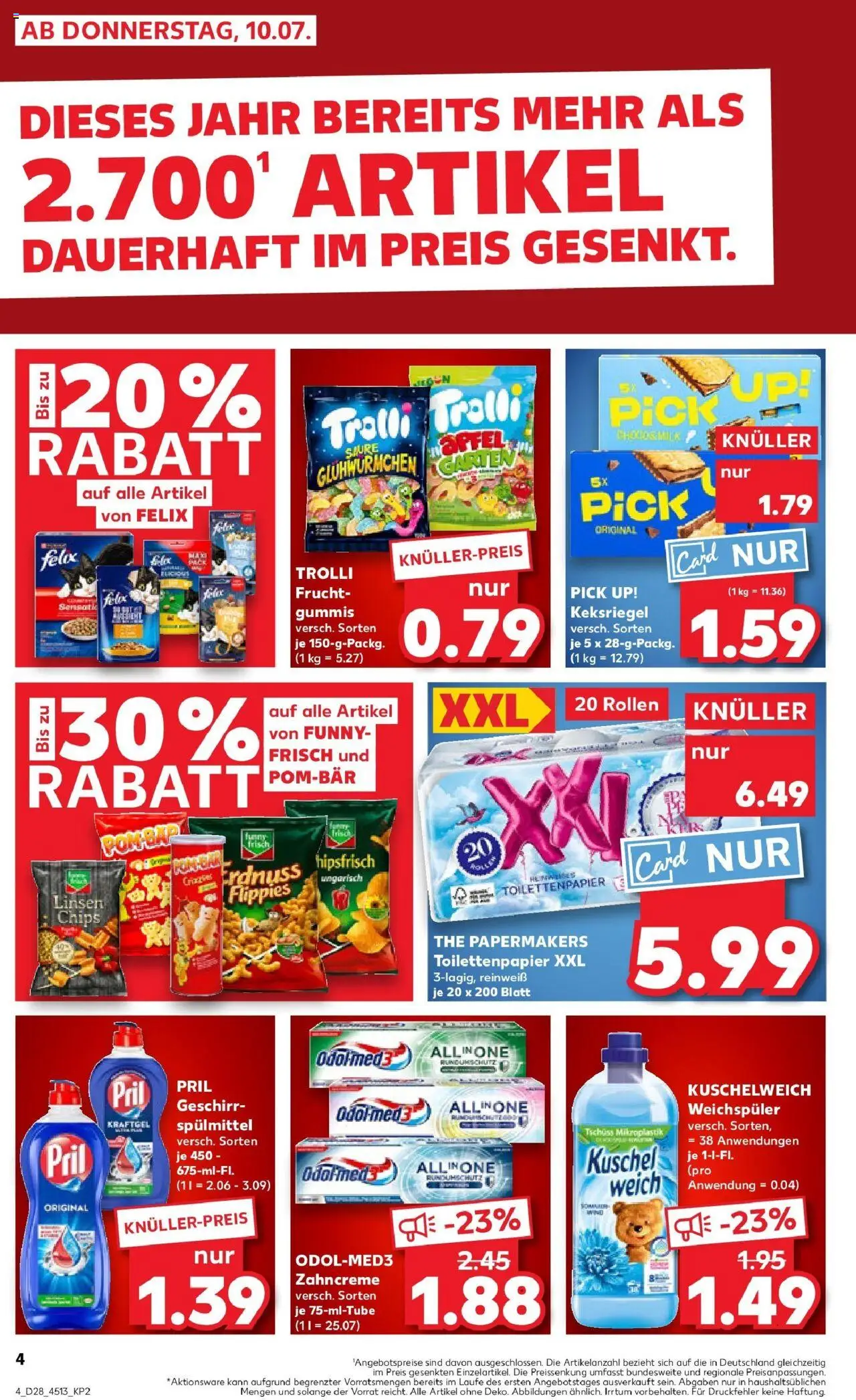 Kaufland prospekt Dossenheim	 - gültig ab dem 13.07.2025 | Seite: 19 | Produkte: Kuschelweich, Weichspüler, Pril, Toilettenpapier