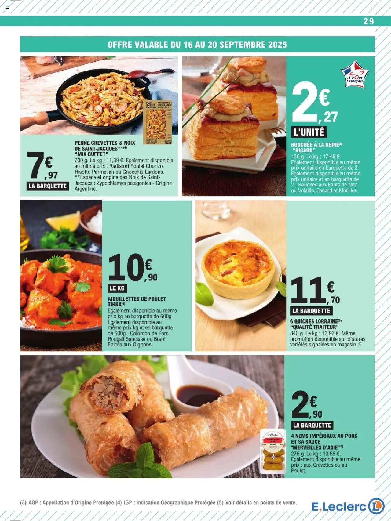  | Page: 29 | Produits: Fruits de mer, Lardons, Crevettes, Oignons