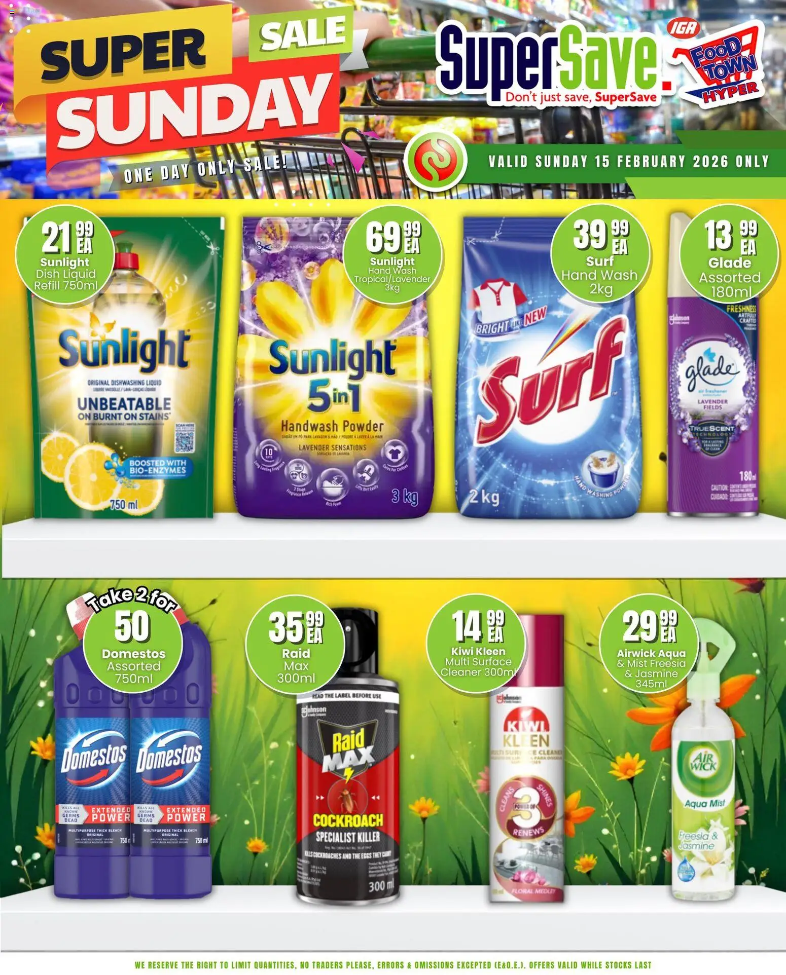 New Super Save catalogue – valid from 15.02.2026 | Page: 9 | Products: Handwash, Powder, Kiwi, Dishwashing liquid
