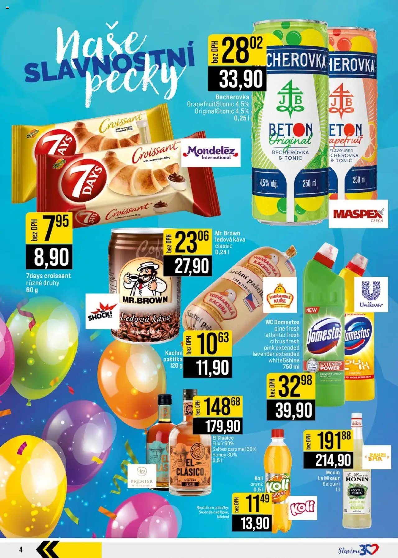 Jip leták - Ostatní prodejny od 18.06.2025 | Strana: 4 | Produkty: Ledová káva, Croissant, Kuře, Wc