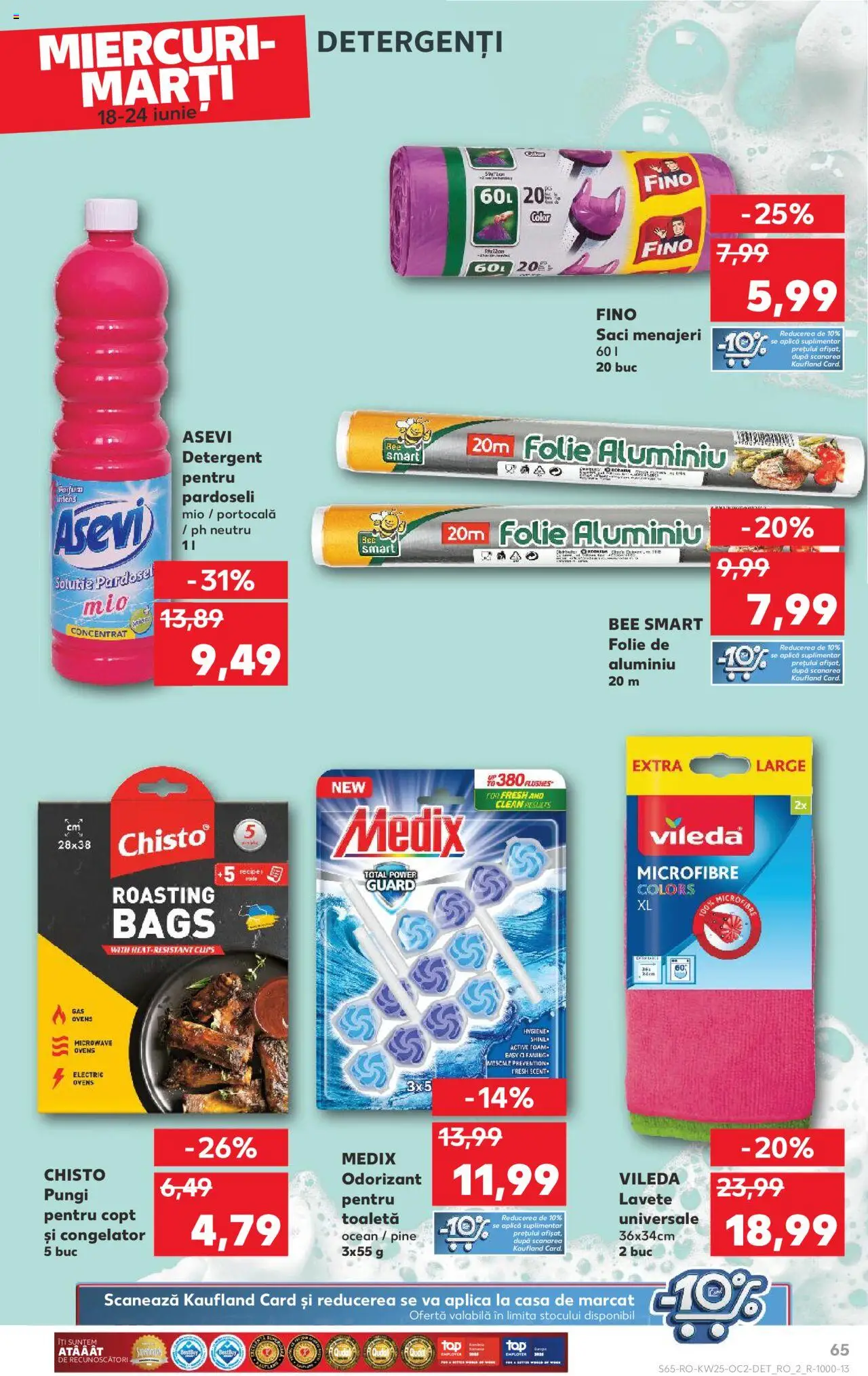 Kaufland RO akciós ujság - amely érvényes a következő dátumtól: 18.06.2025 | Oldal: 65 | Termékek: Parfüm, Vileda