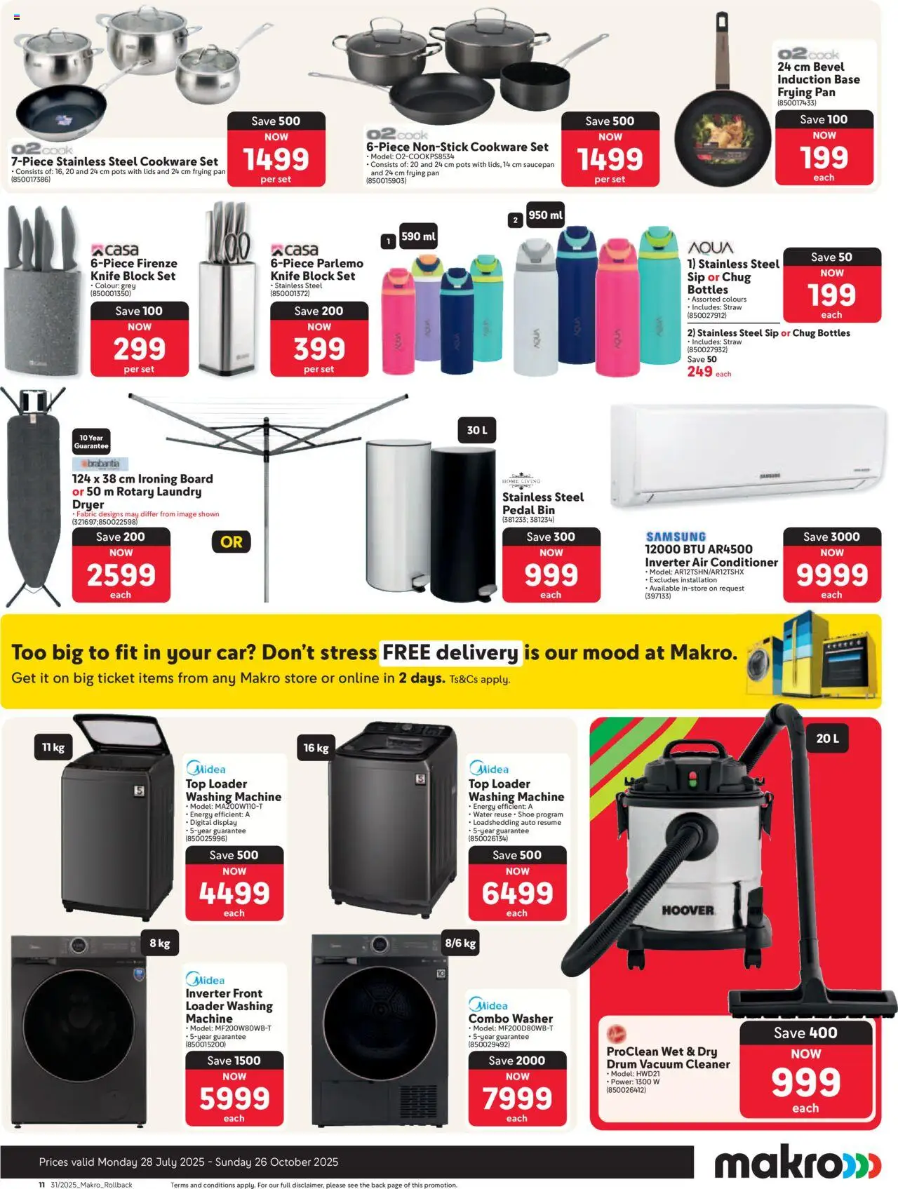 Makro - Rollback Specials │ valid from 28.07.2025 | Page: 11 | Products: Dryer, Vacuum cleaner, Cookware, Conditioner