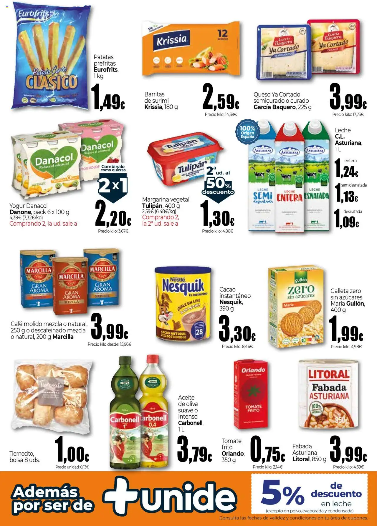 Unide - Supermercados │ válido desde el 11.09.2025 | Página: 2 | Productos: Leche entera, Queso, Yogur, Aceite