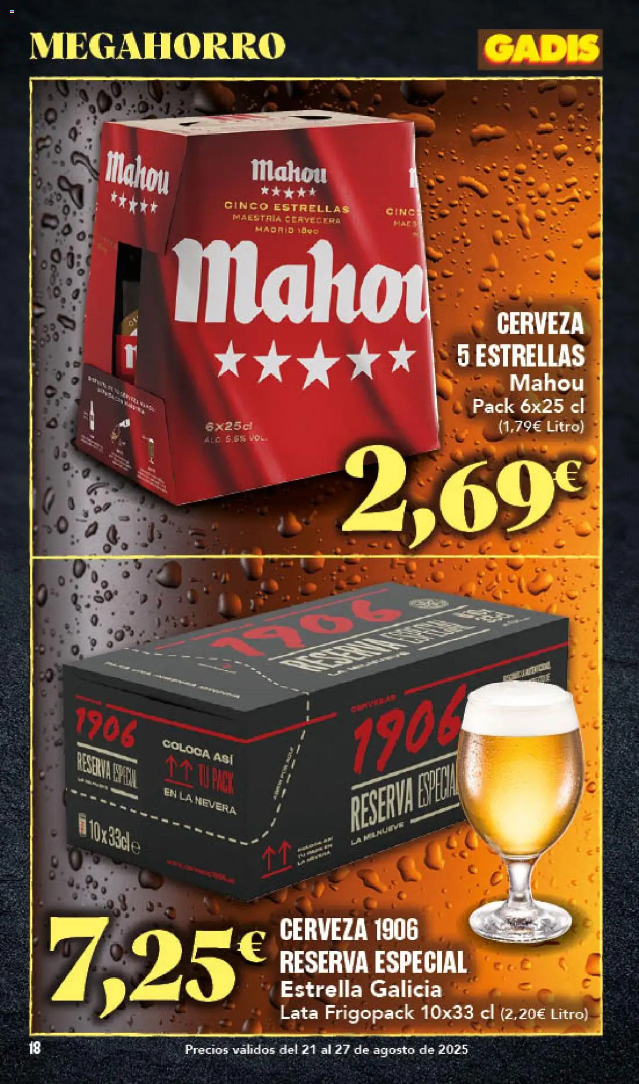 Gadis folleto │ válido desde el 21.08.2025 | Página: 18 | Productos: Cerveza, Nevera