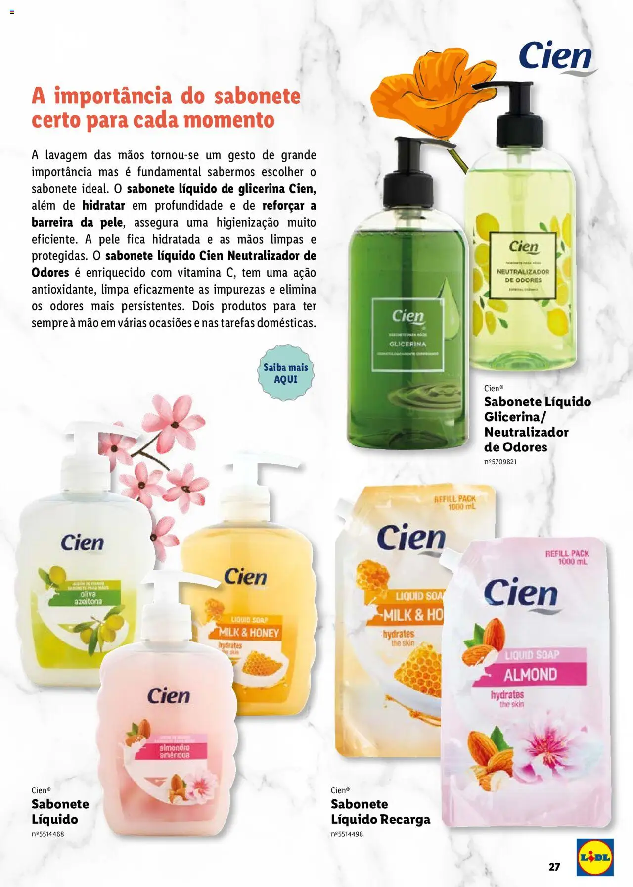 Lidl Cien - Beleza Inteligente │ válido de 26.02.2024 | Página: 27 | Produtos: Sabonete líquido, Sabonete